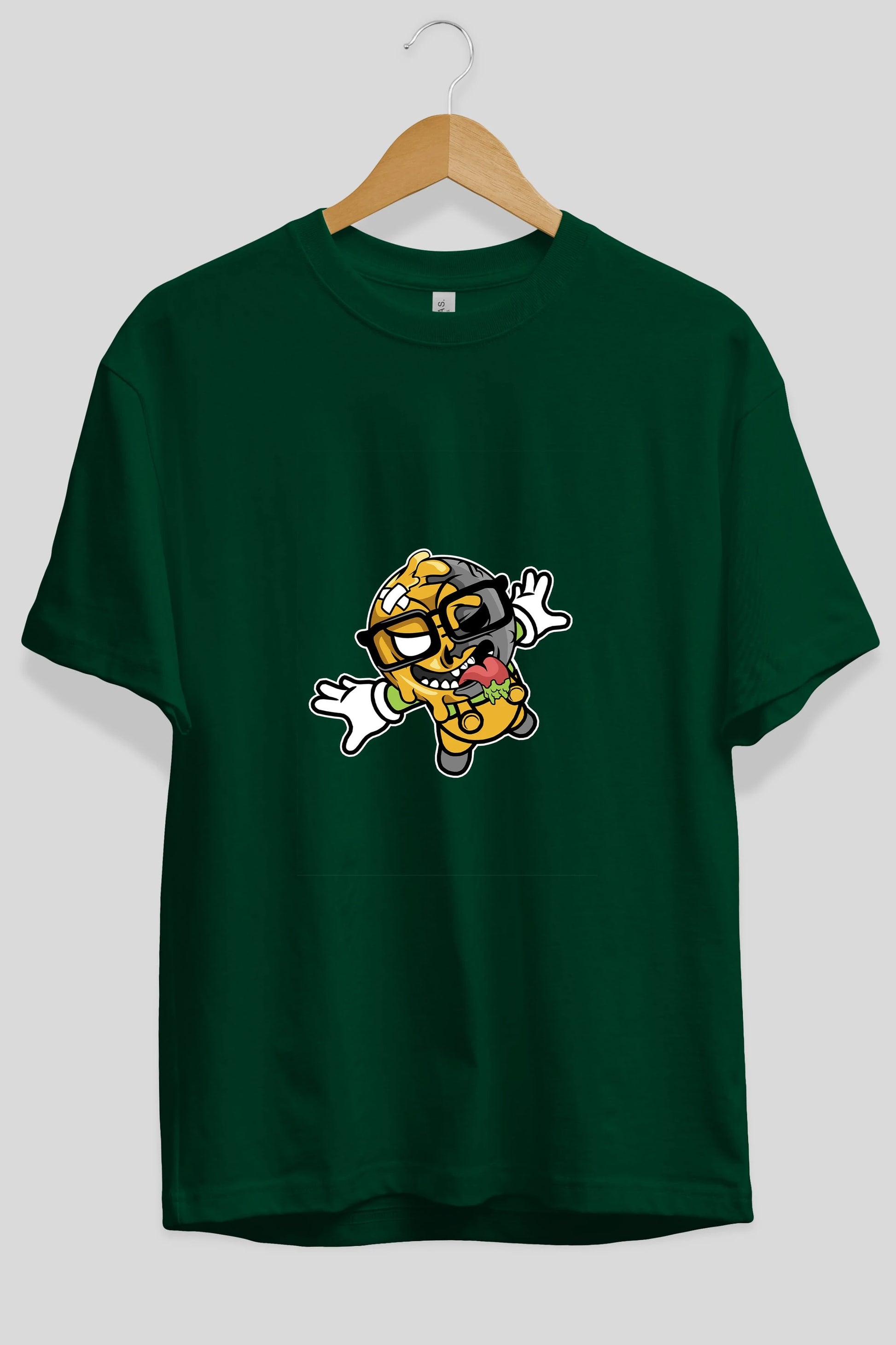 Smiley Jump Ön Baskılı Oversize t-shirt Erkek Kadın Unisex %100 Pamuk tişort