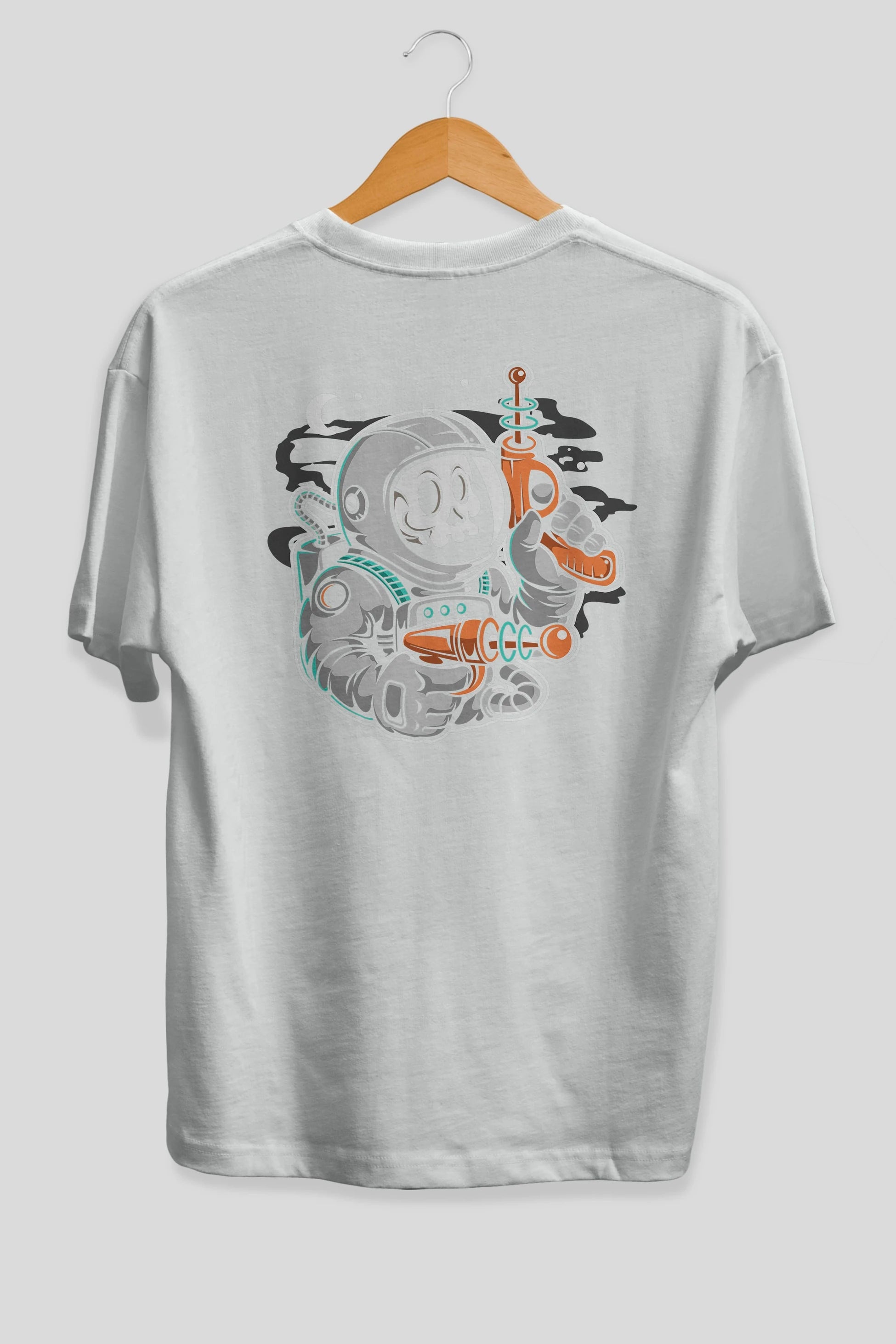 Astronaut Ray Gun Arka Baskılı Oversize t-shirt Erkek Kadın Unisex