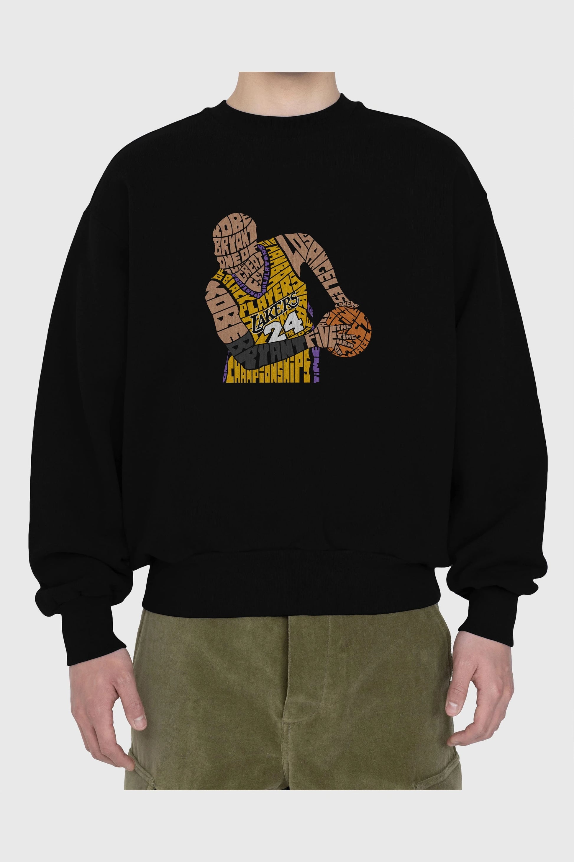 Kobe Bryant Ön Baskılı Oversize Sweatshirt Erkek Kadın Unisex