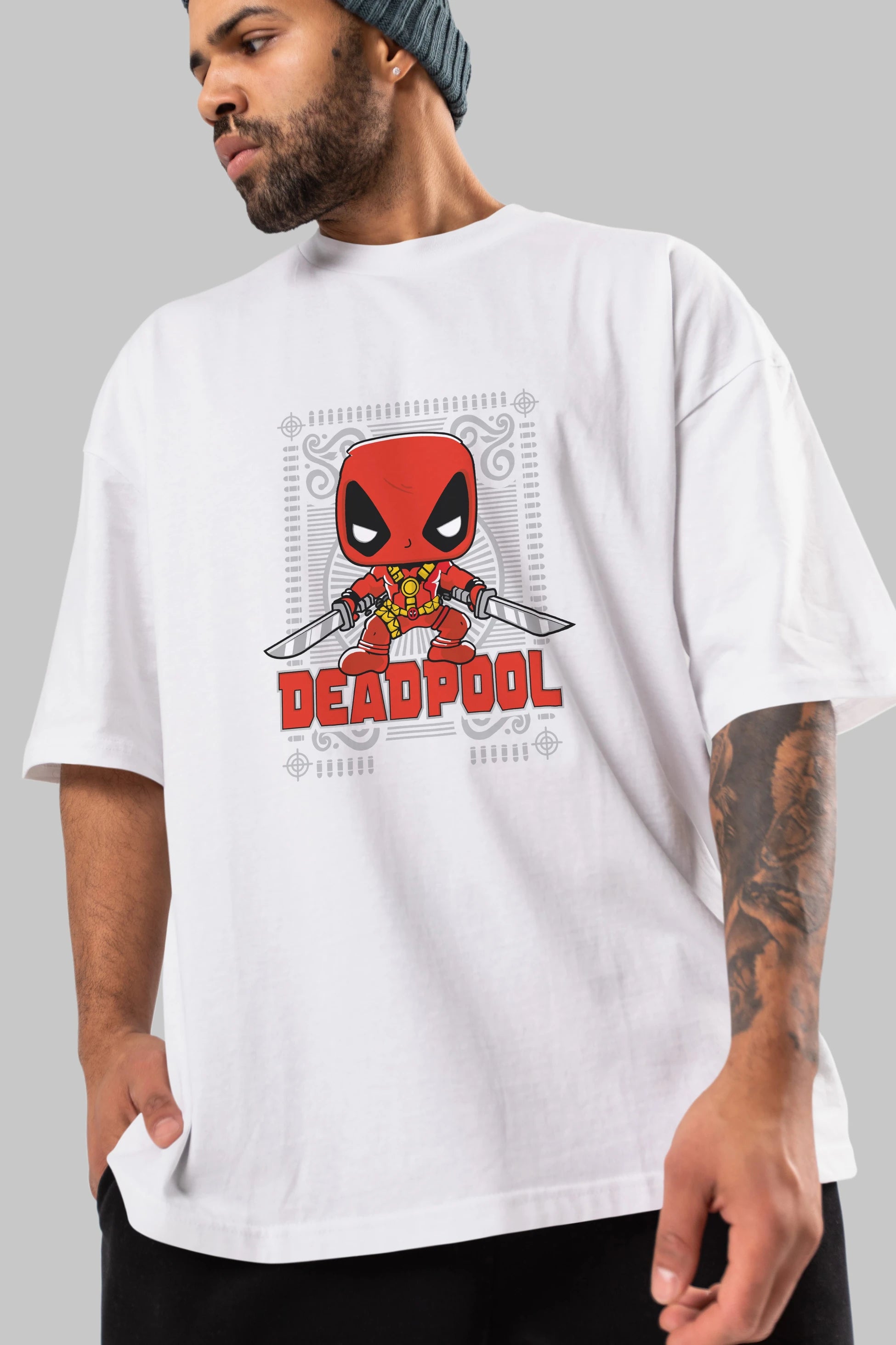 Deadpool (17) Ön Baskılı Oversize t-shirt Erkek Kadın Unisex %100 Pamuk Bisiklet Yaka tişort