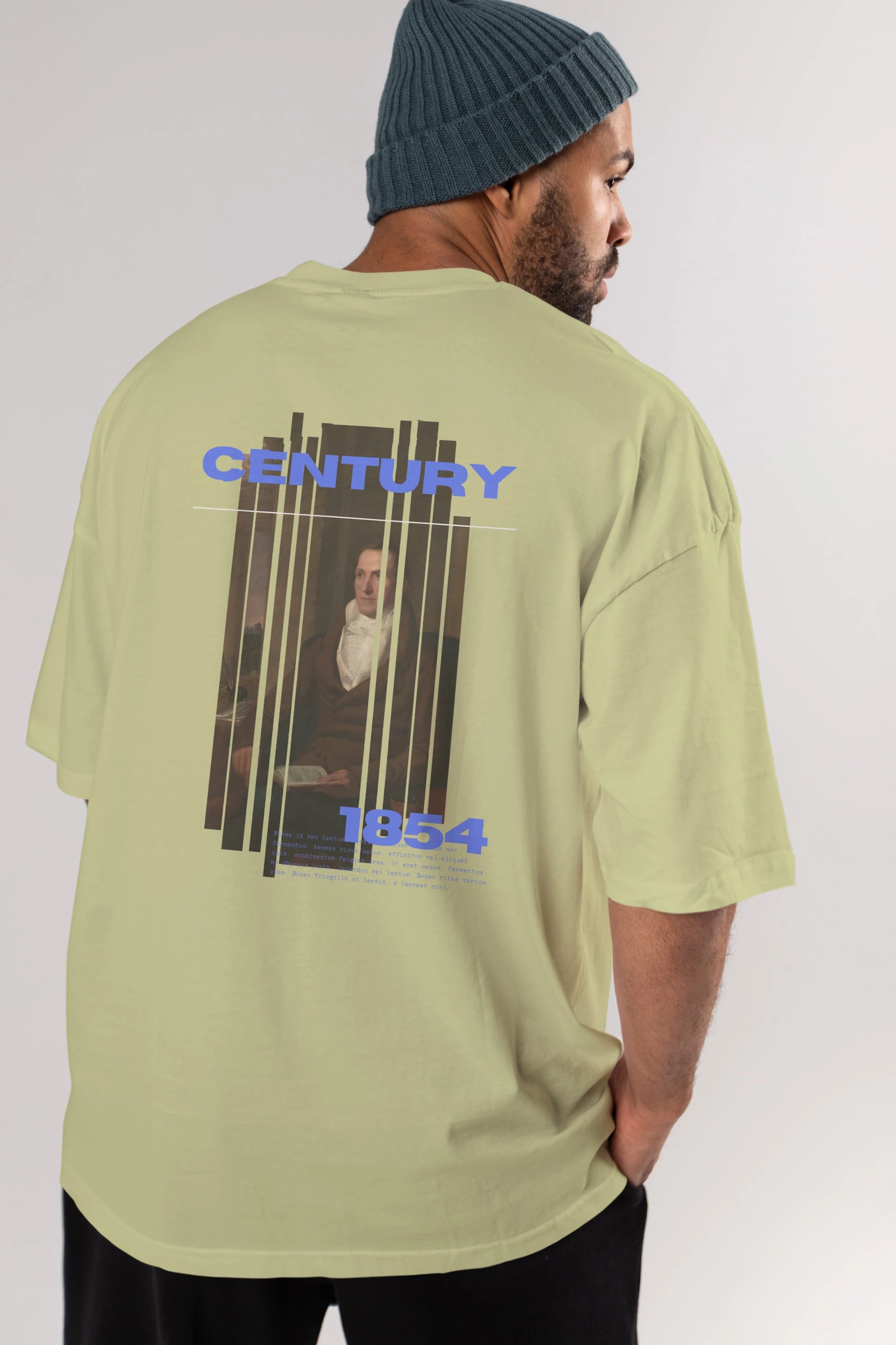 Century 1854 Yazılı Arka Baskılı Oversize t-shirt Erkek Kadın Unisex