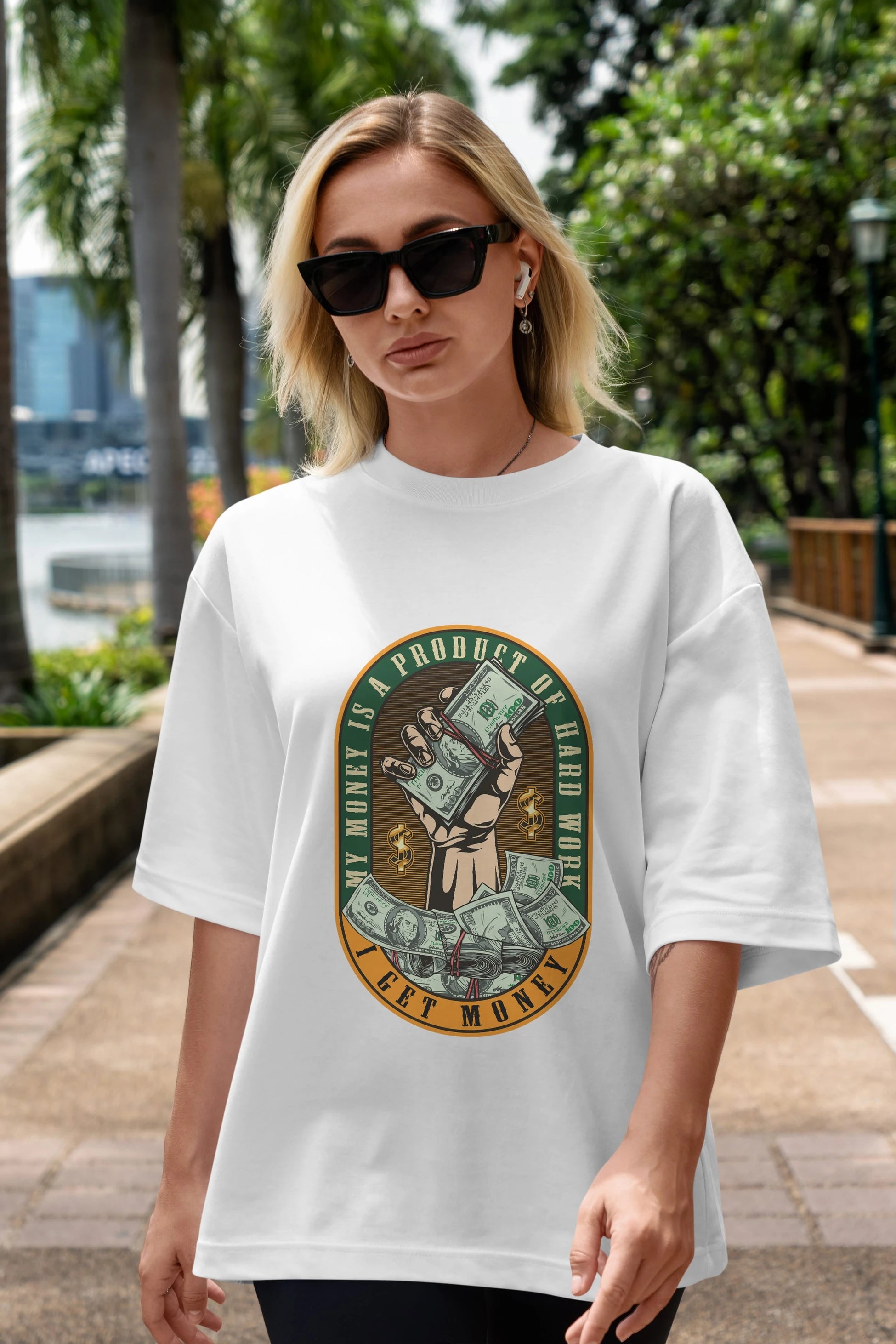 I Get Money Ön Baskılı Oversize t-shirt Erkek Kadın Unisex