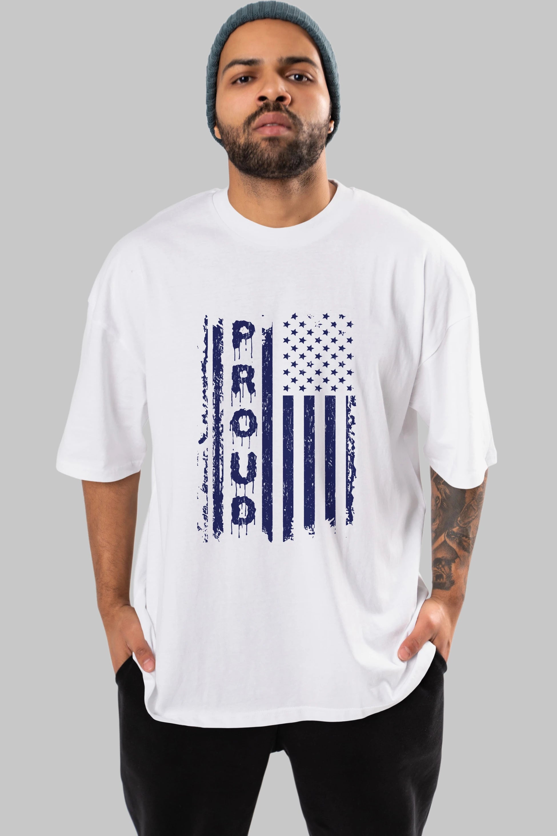 Proud Ön Baskılı Oversize t-shirt Erkek Kadın Unisex