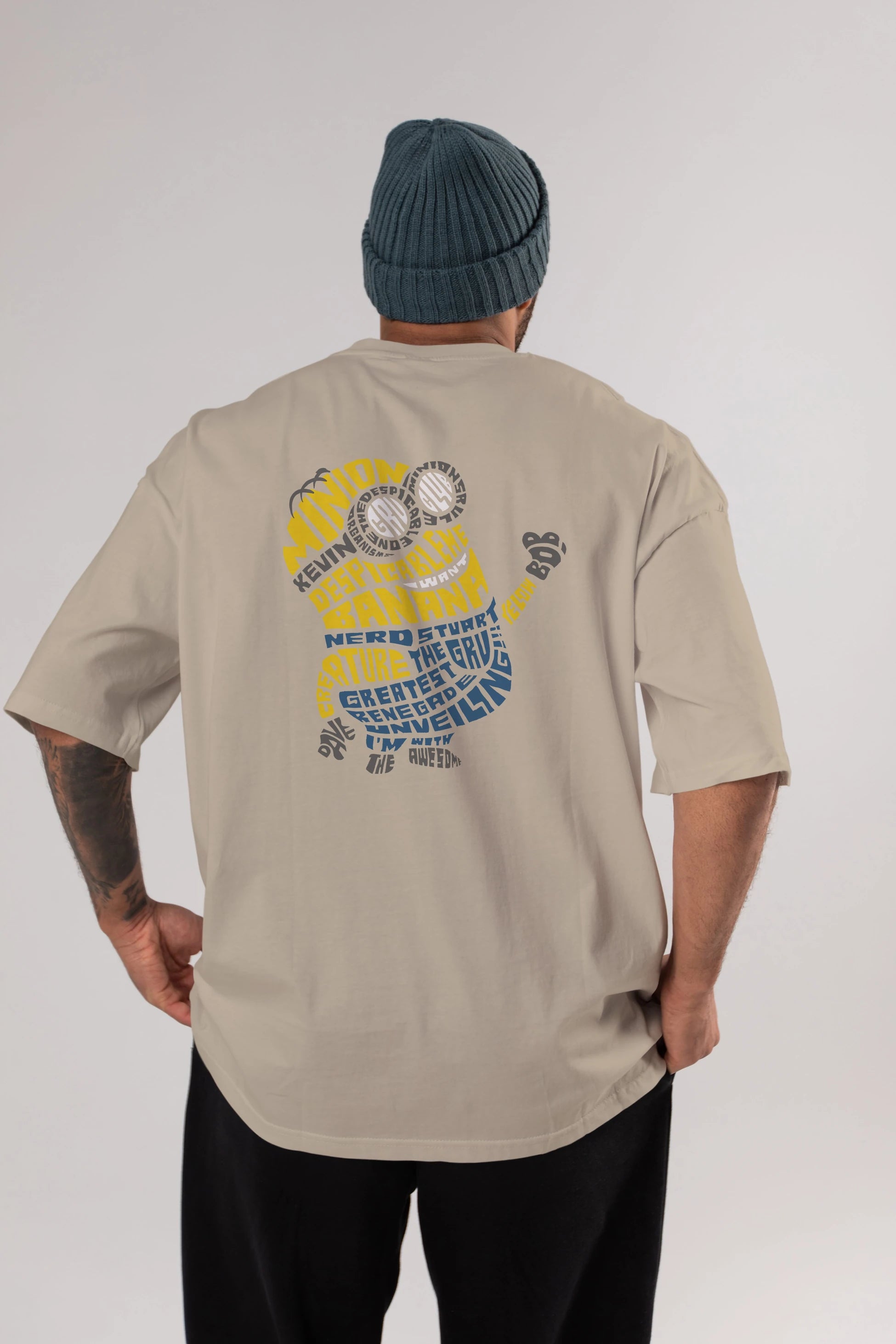 Minion Arka Baskılı Oversize t-shirt %100 pamuk Erkek Kadın Unisex