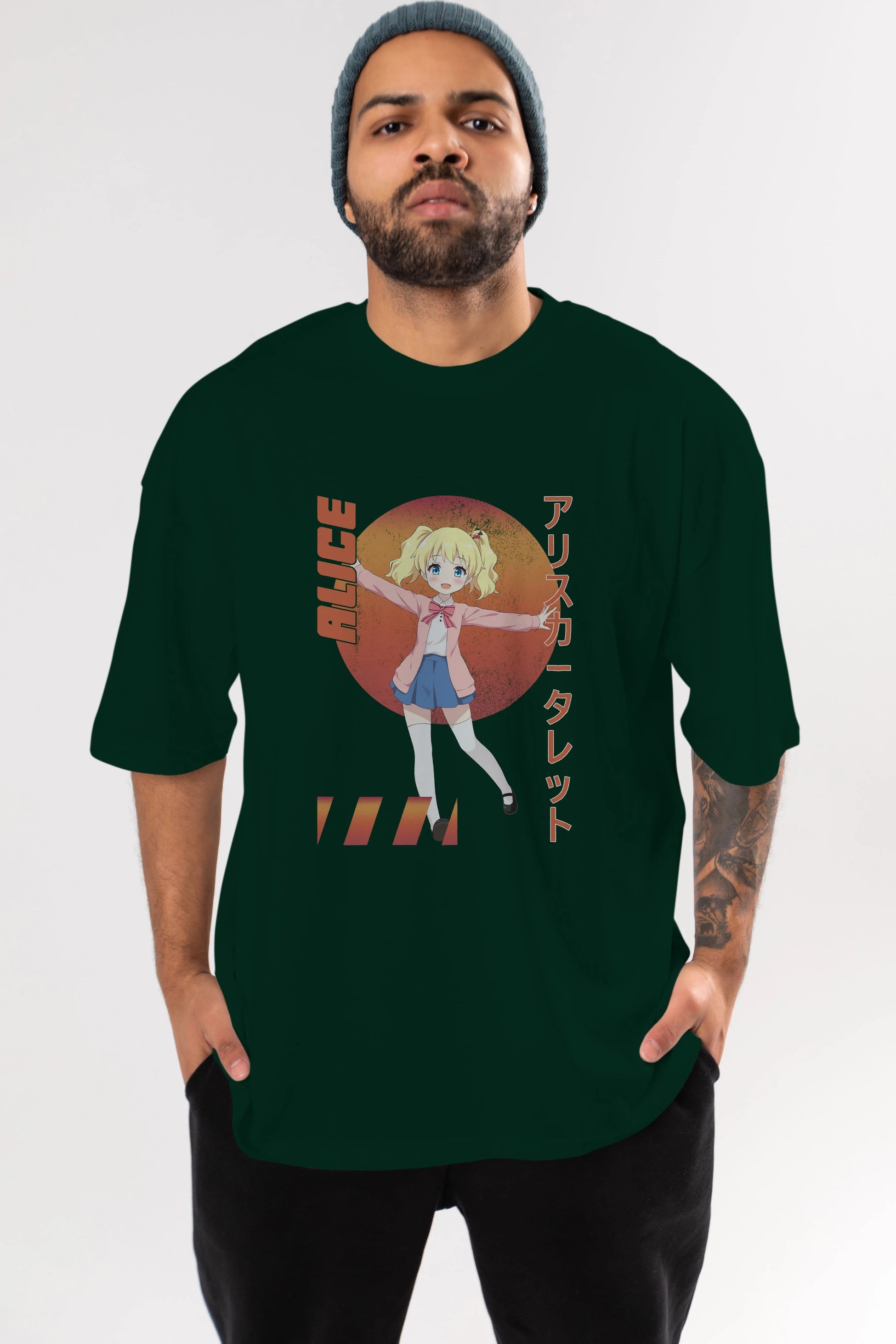 Alice Cartelet 15 Anime Ön Baskılı Oversize t-shirt %100 pamuk Erkek Kadın Unisex