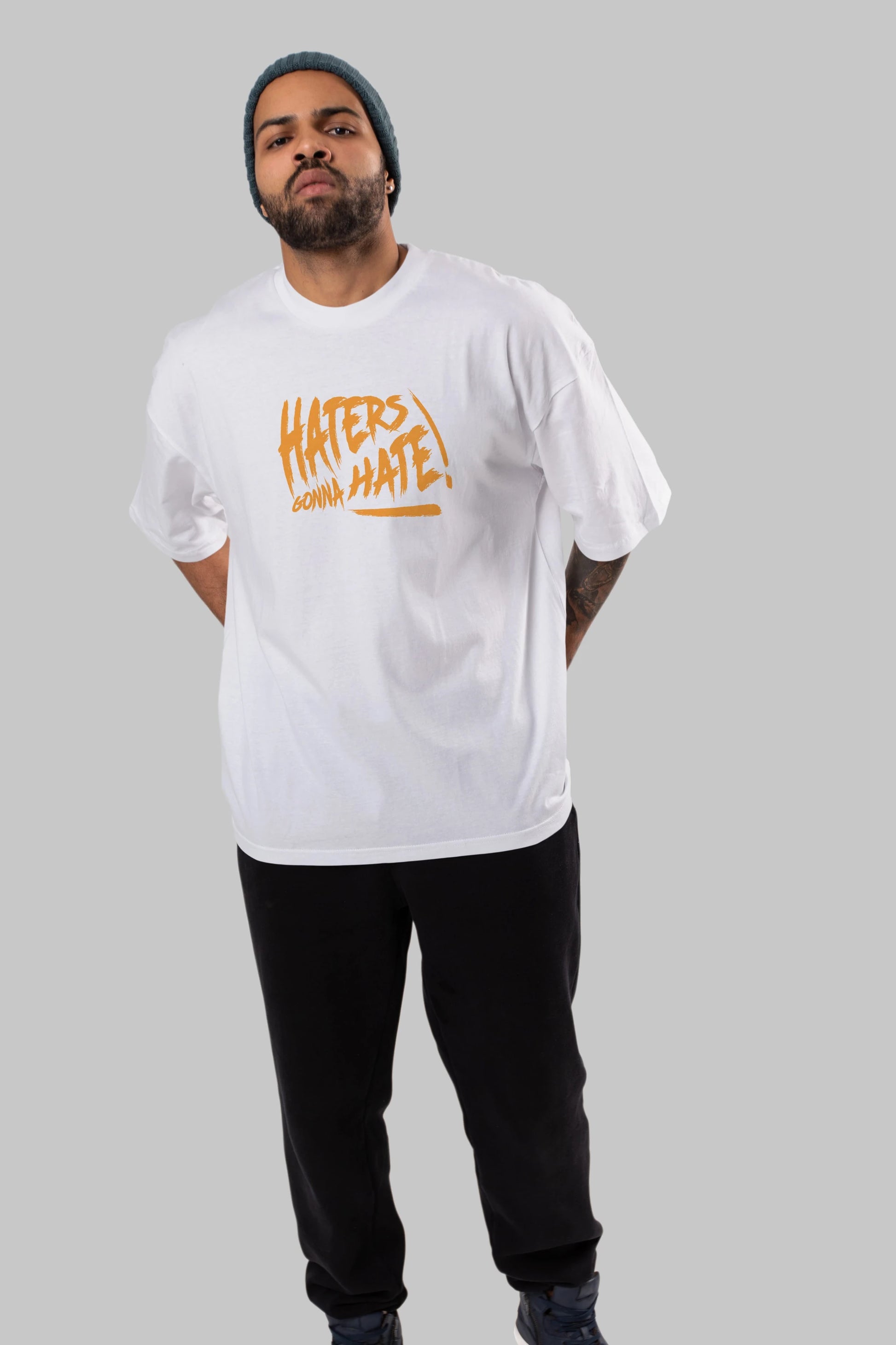 Hater Gonna Hate Ön Baskılı Oversize t-shirt Erkek Kadın Unisex