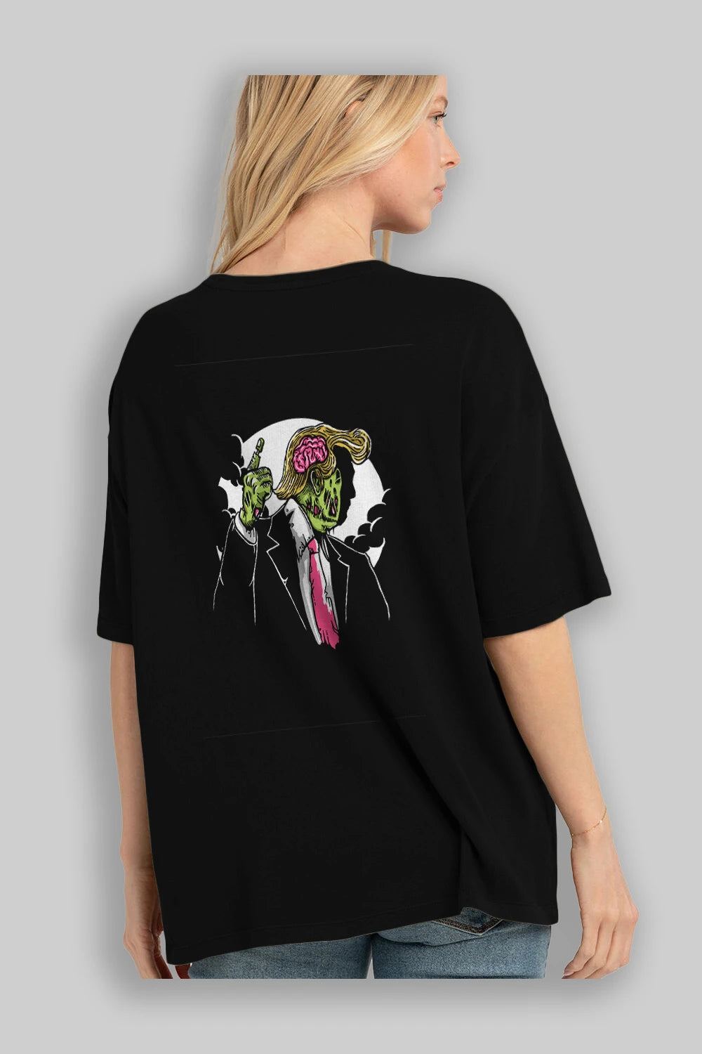 Make Zombie Great Again Arka Baskılı Oversize t-shirt Erkek Kadın Unisex %100 Pamuk