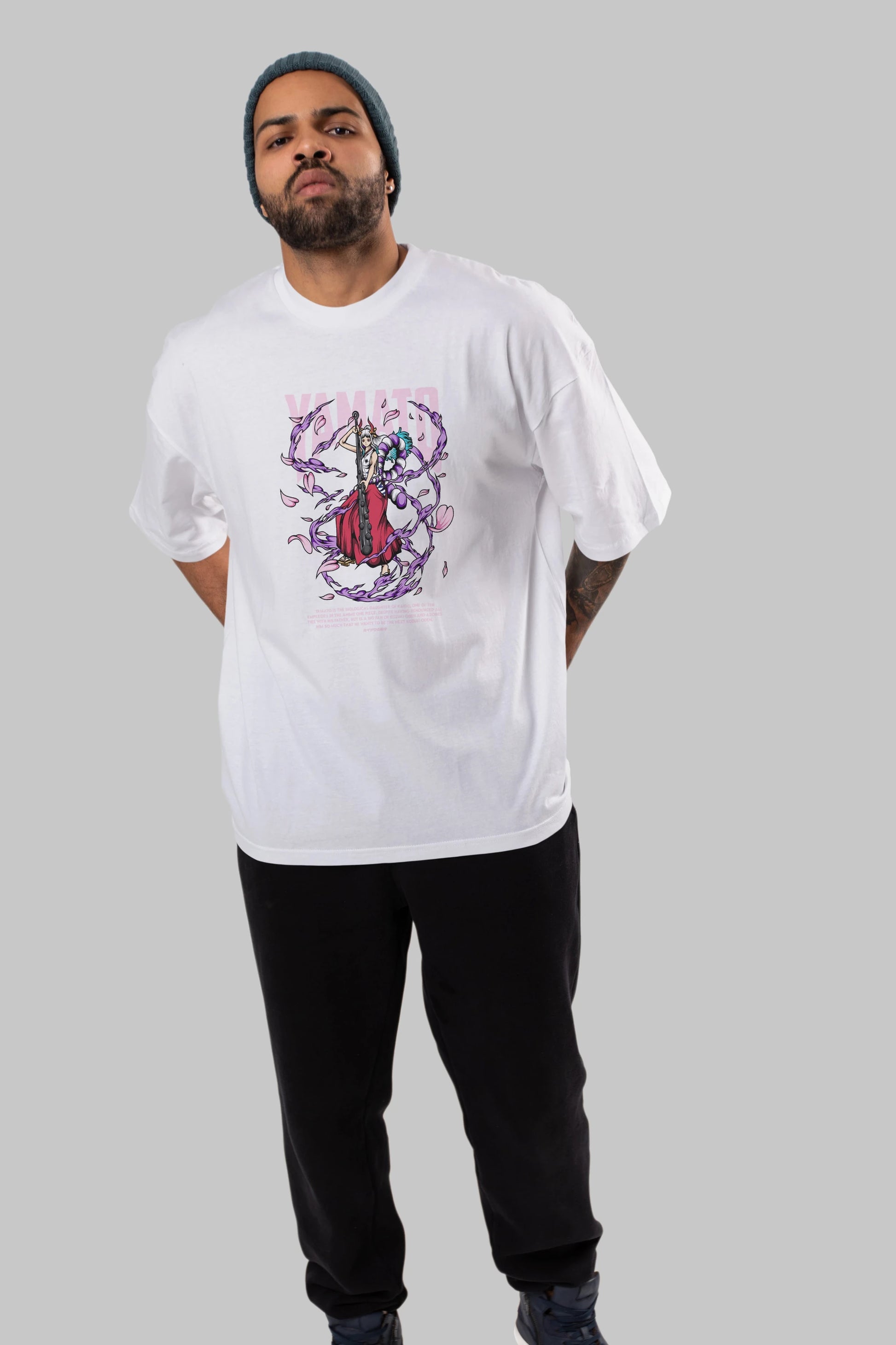 Yamato Anime Ön Baskılı Oversize t-shirt %100 pamuk Erkek Kadın Unisex
