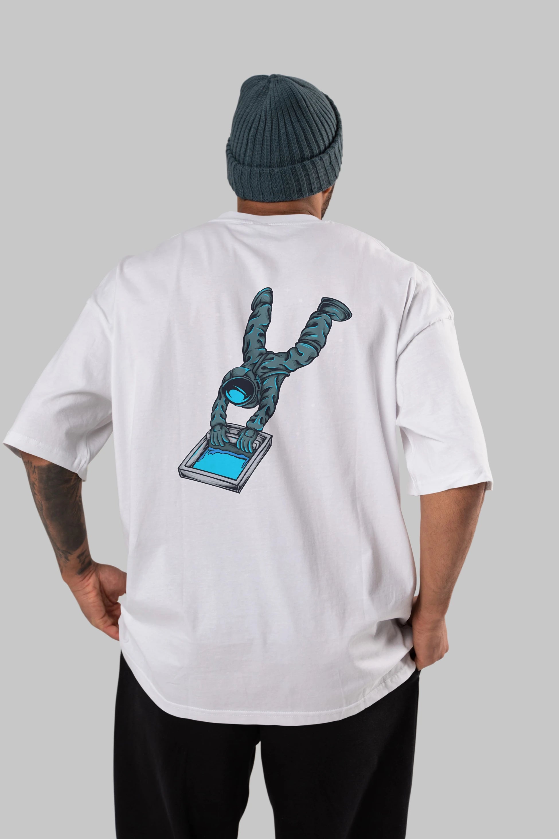 Astroscreen Arka Baskılı Oversize t-shirt Erkek Kadın Unisex