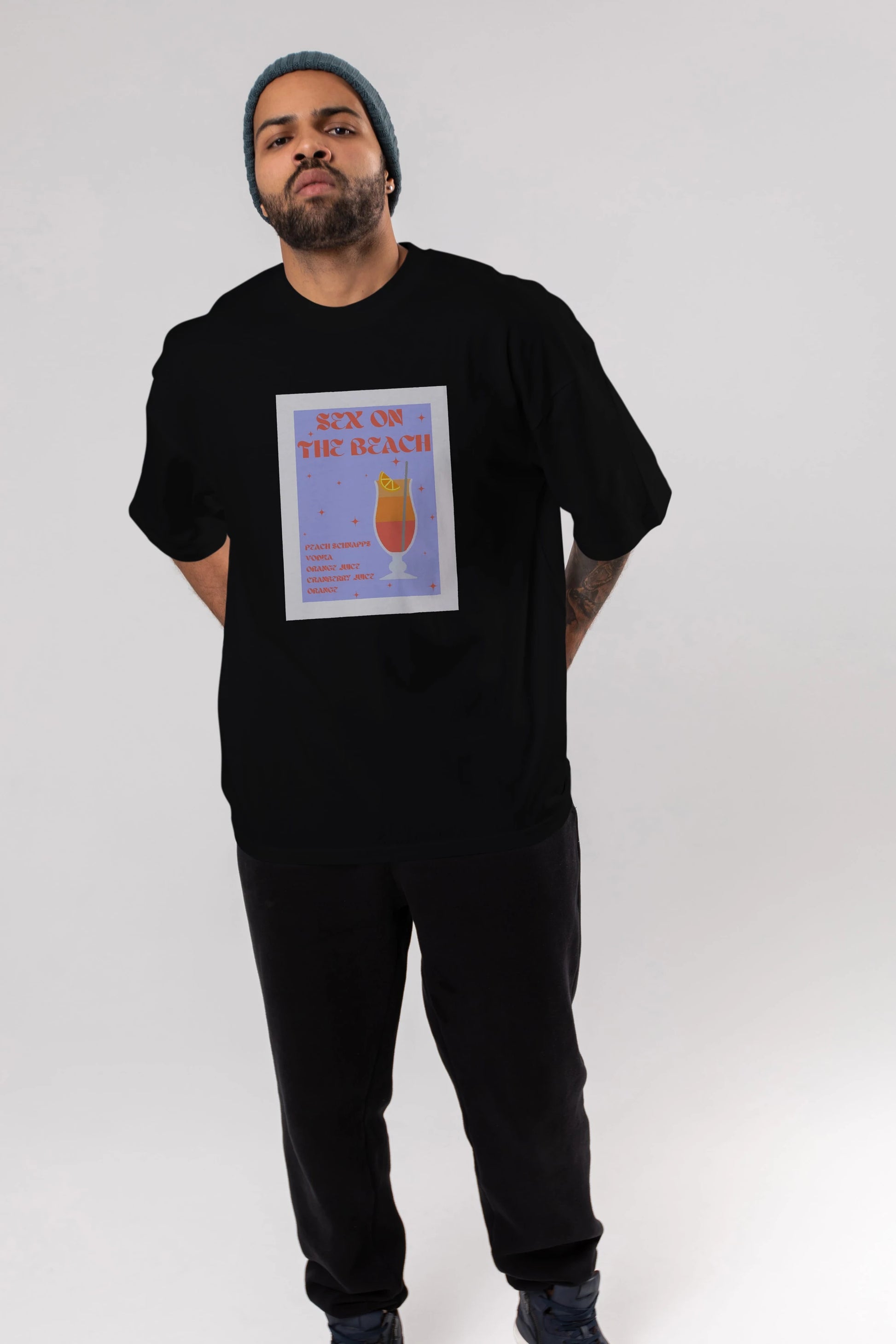 Sex On The Beach Ön Baskılı Oversize t-shirt Erkek Kadın Unisex %100 Pamuk Bisiklet Yaka tişort