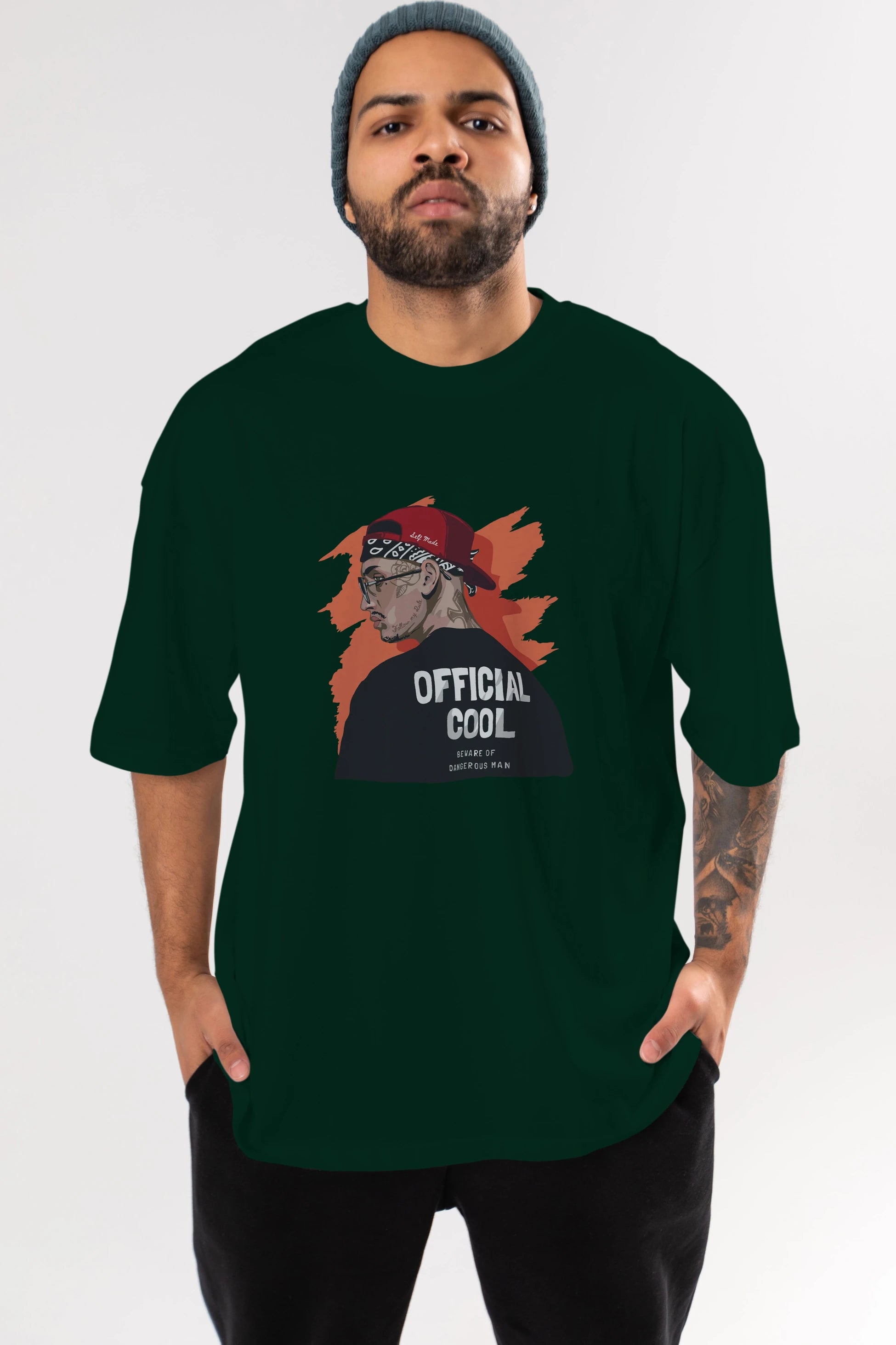 Official Cool Ön Baskılı Oversize t-shirt Erkek Kadın Unisex