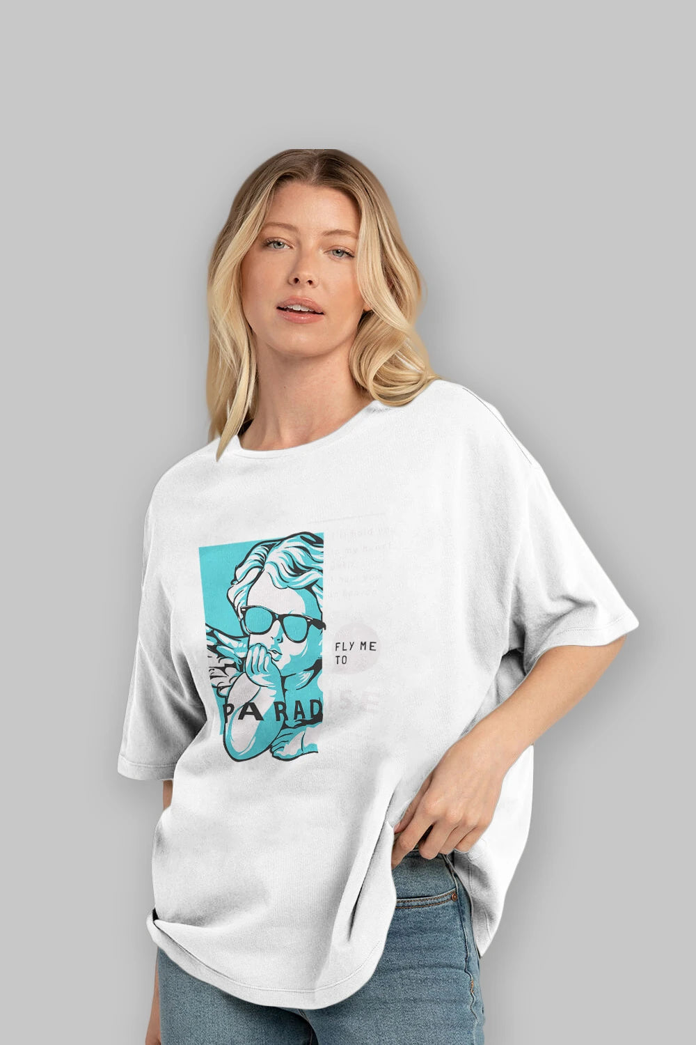 Paradise Fly to Me Ön Baskılı Oversize t-shirt Erkek Kadın Unisex