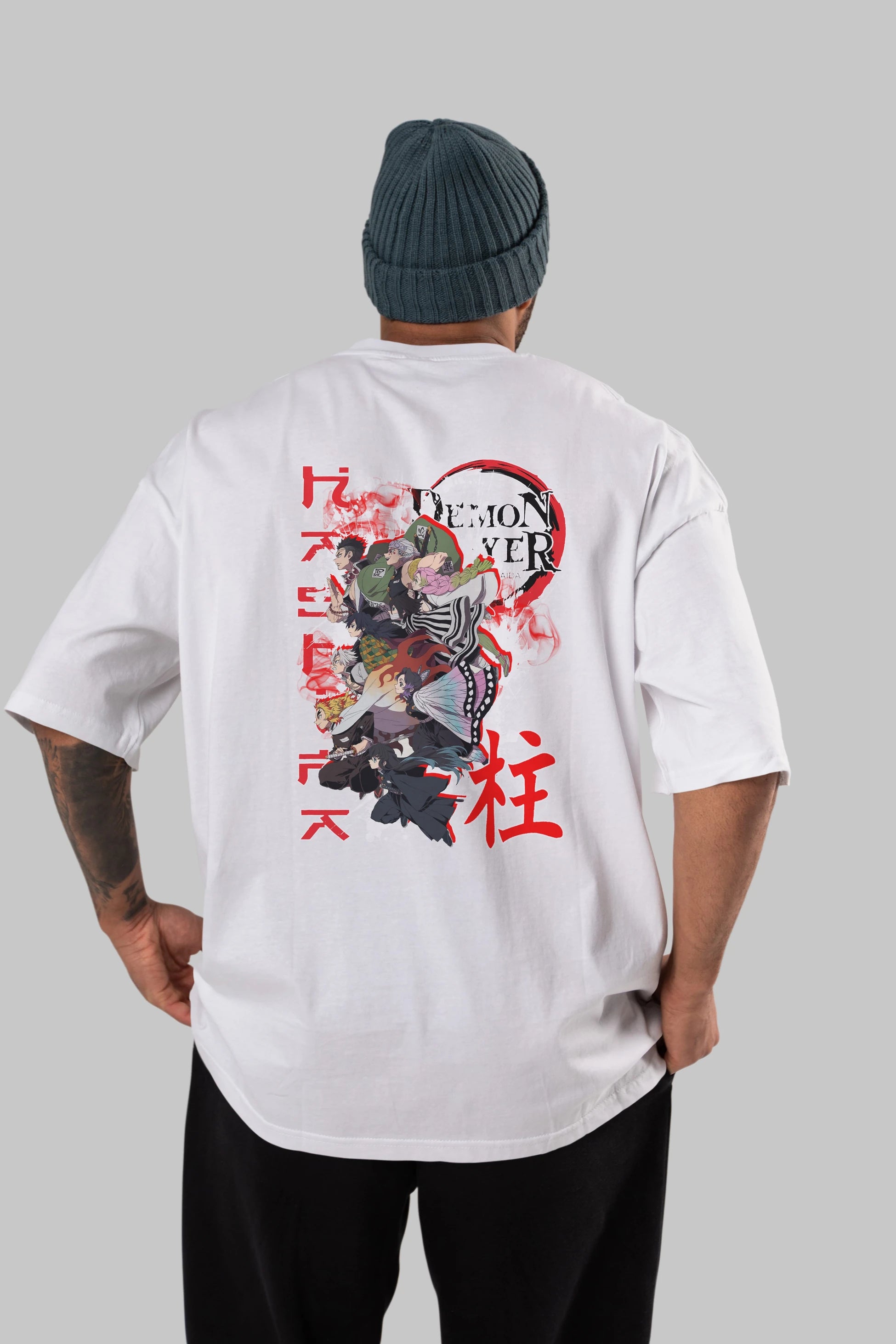 DEMON SLAYER SLAYERS Anime Arka Baskılı Oversize t-shirt Erkek Kadın Unisex
