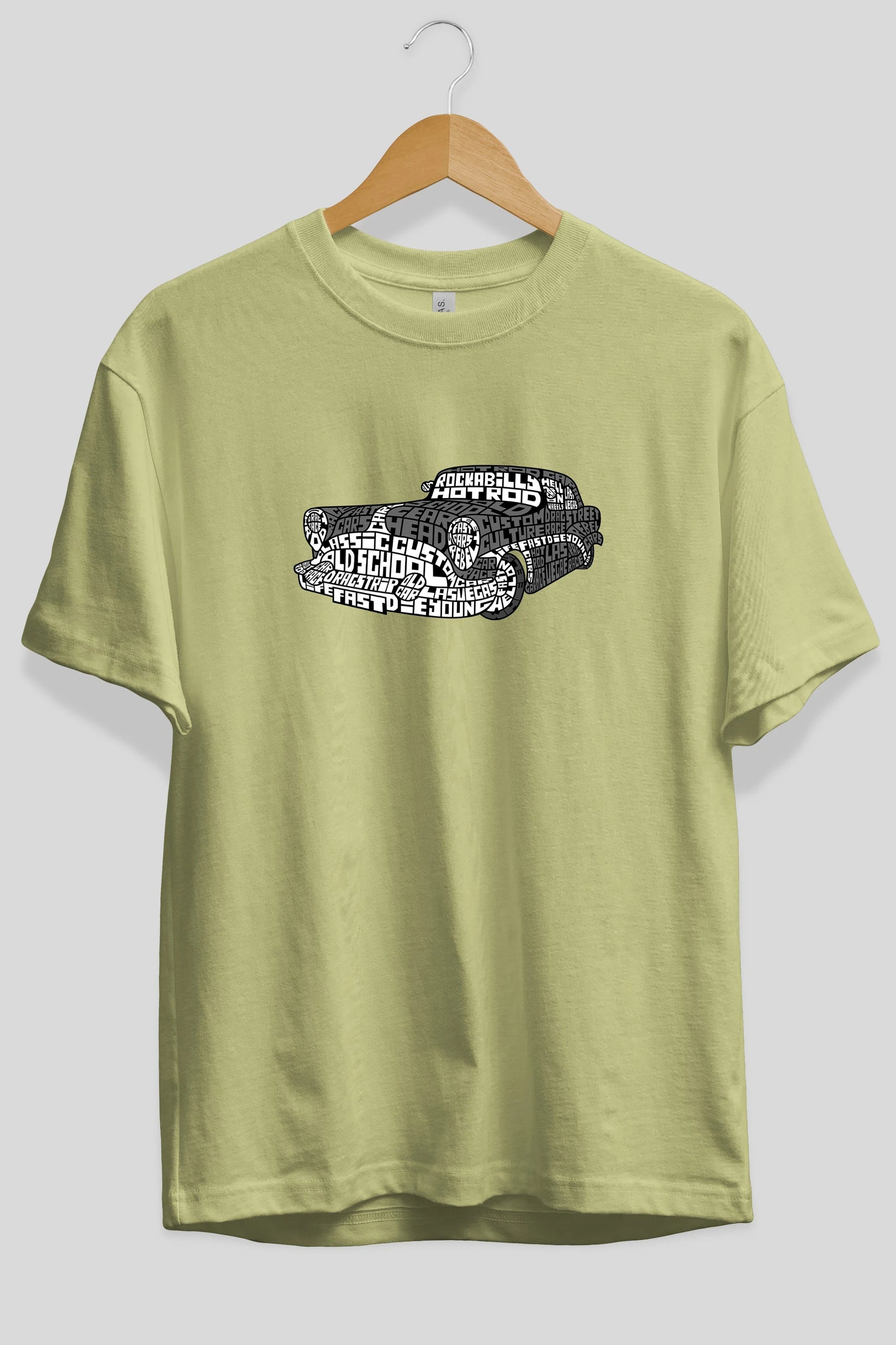 Hotrod Ön Baskılı Oversize t-shirt %100 pamuk Erkek Kadın Unisex