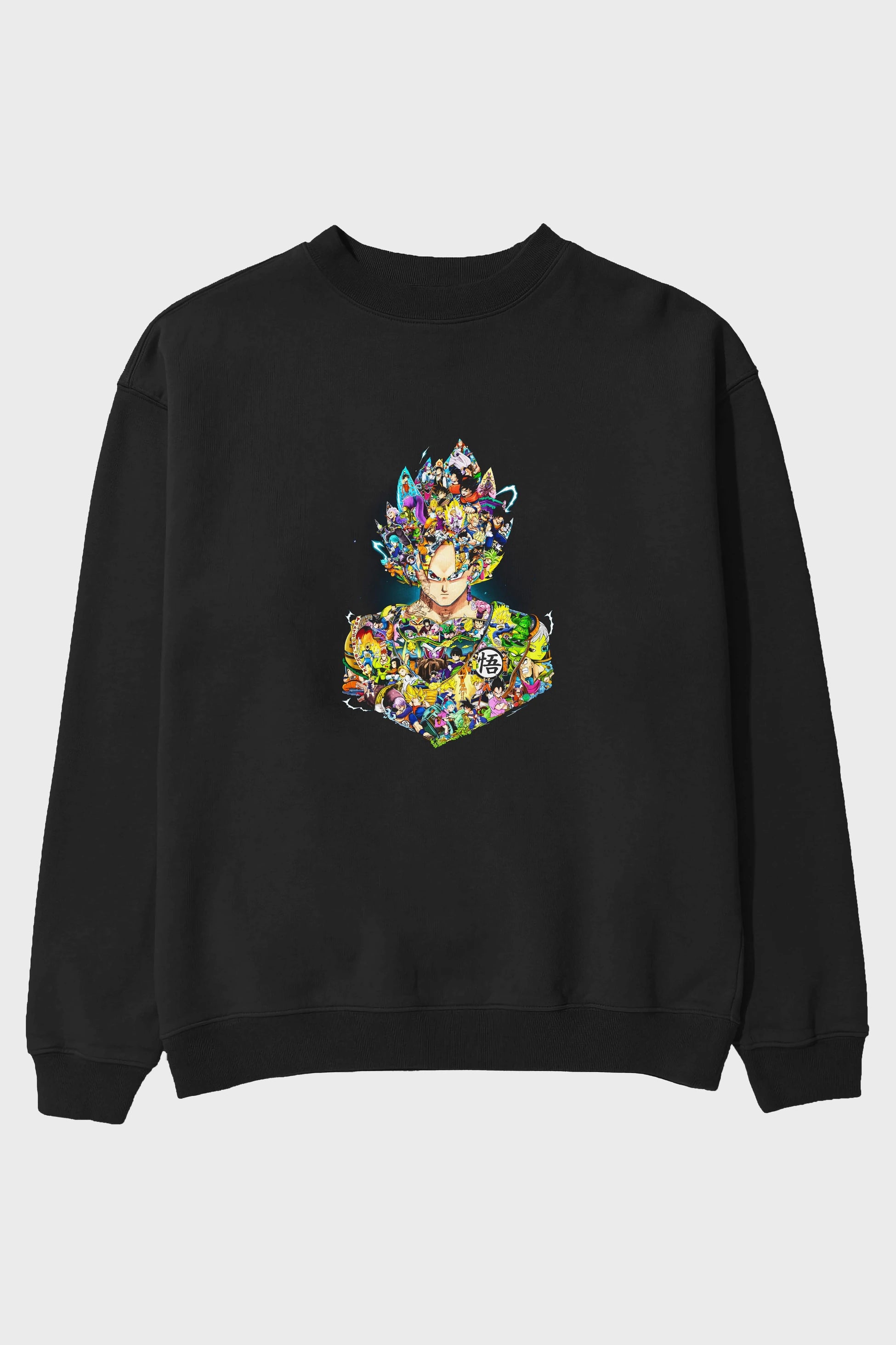 DRAGON BALL ART Anime Ön Baskılı Oversize Sweatshirt Erkek Kadın Unisex