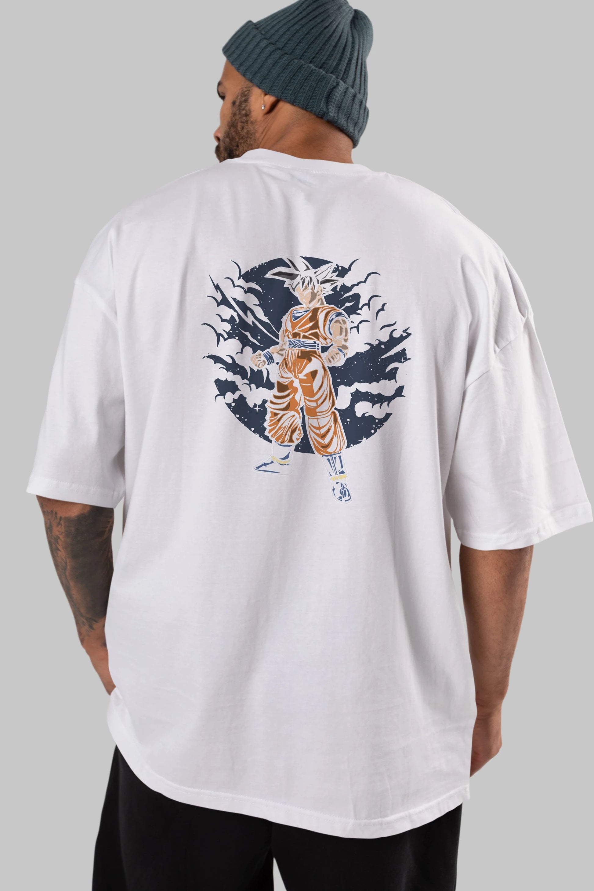 GOKU Arka Baskılı Oversize t-shirt Erkek Kadın Unisex %100 Pamuk