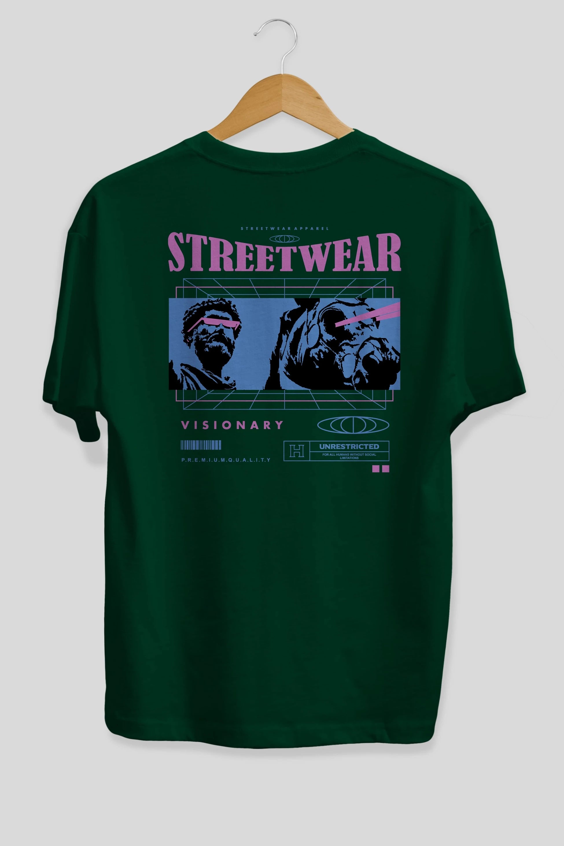 Streetwear Visionary Arka Baskılı Oversize t-shirt Erkek Kadın Unisex