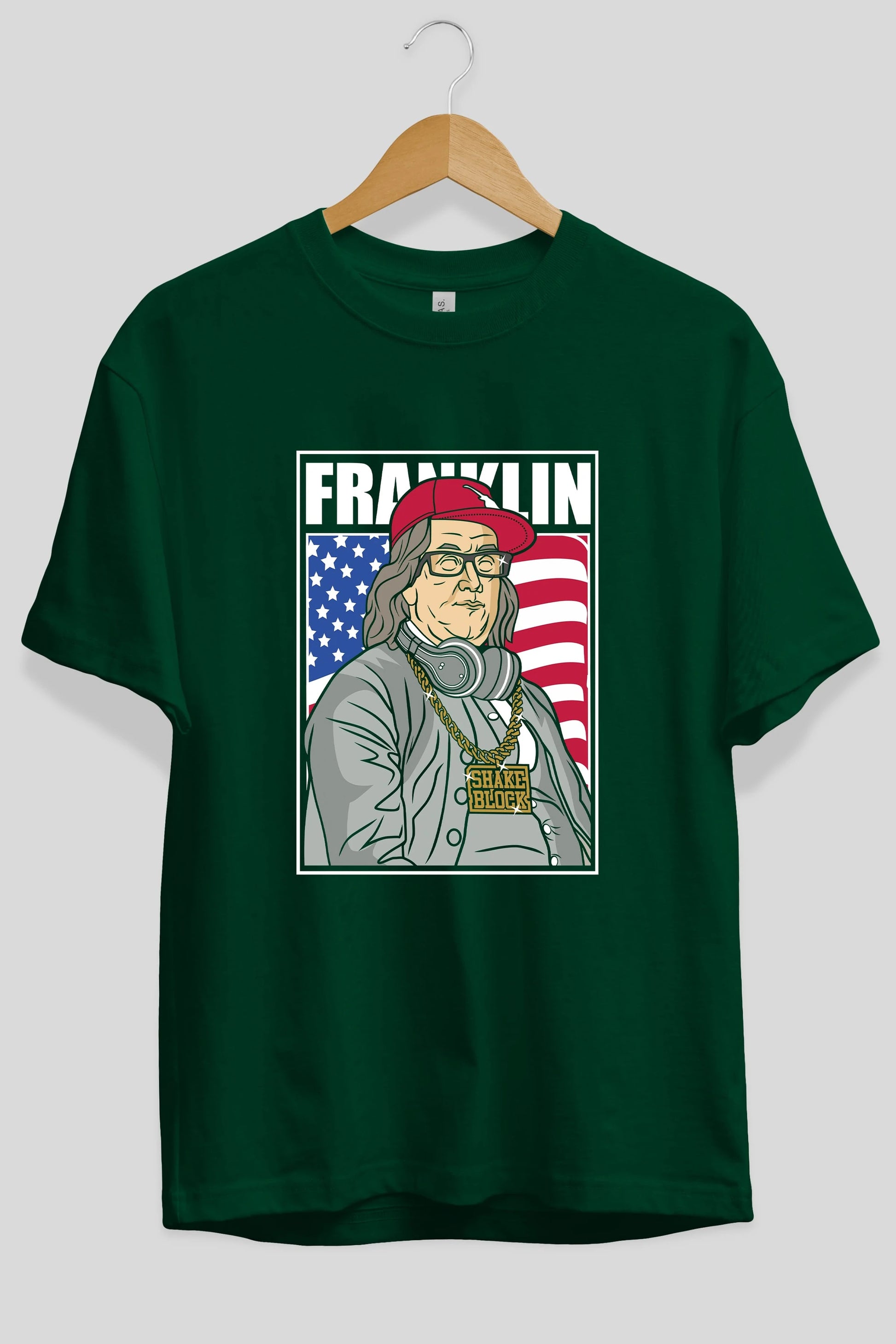 Franklin Rapper Ön Baskılı Oversize t-shirt Erkek Kadın Unisex %100 Pamuk tişort