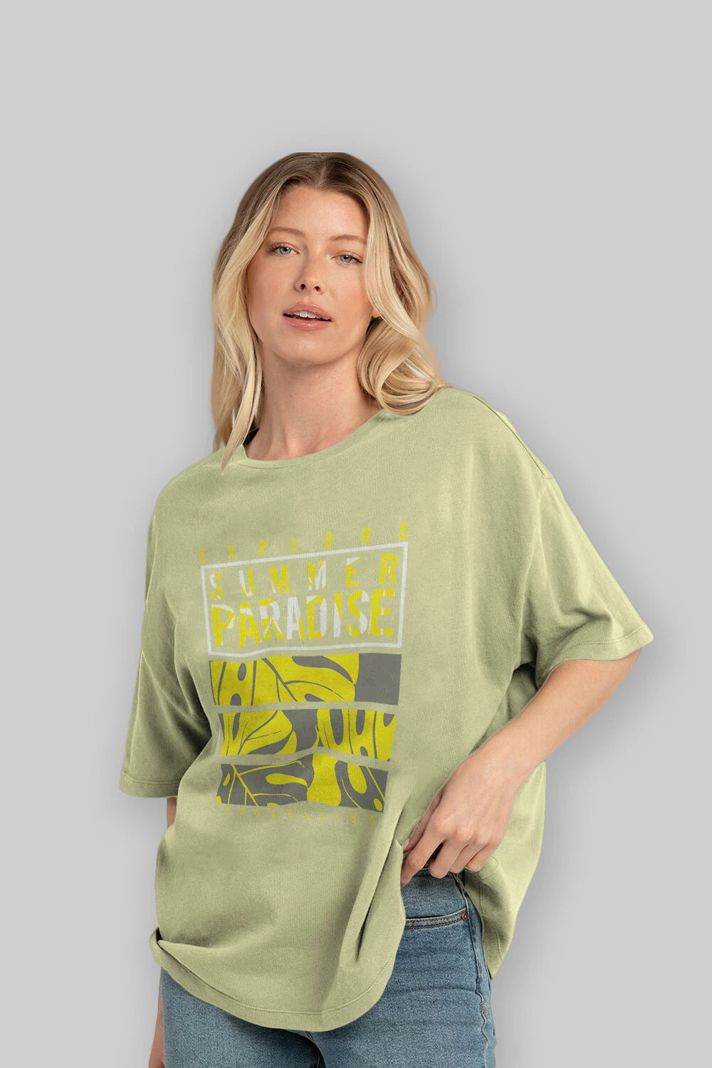 Summer Paradise Ön Baskılı Oversize t-shirt Erkek Kadın Unisex