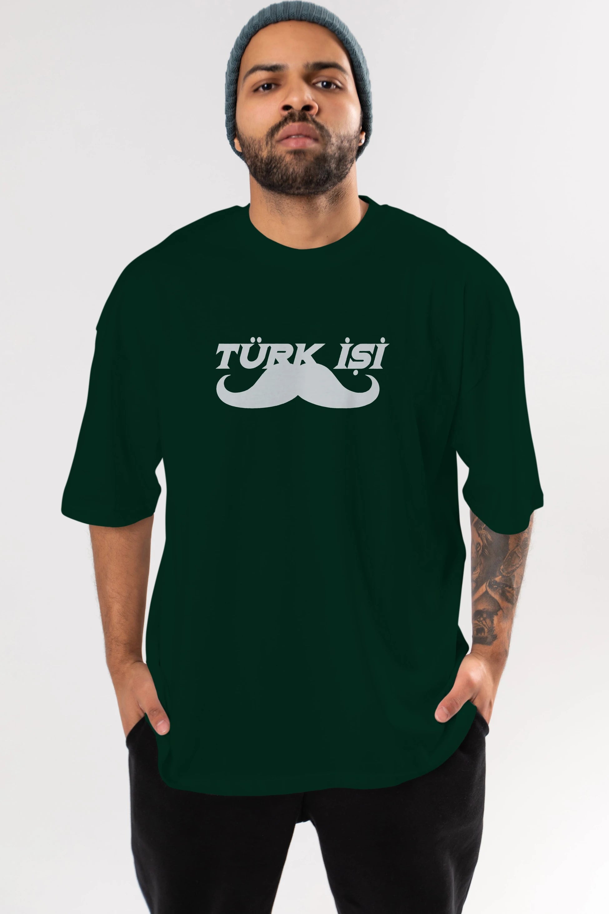 Türk İşi Ön Baskılı Oversize t-shirt %100 pamuk Erkek Kadın Unisex