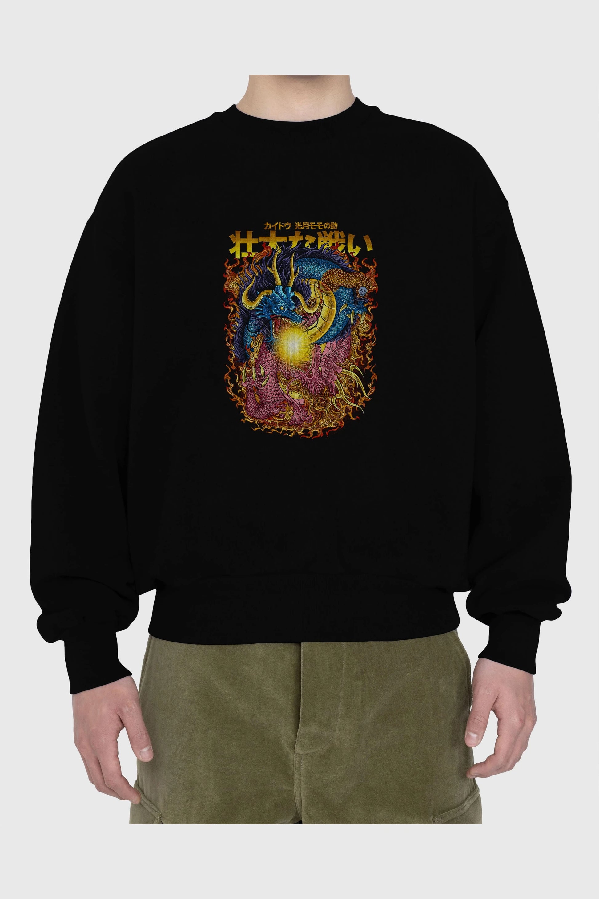 ONE PIECE (4) Anime Ön Baskılı Oversize Sweatshirt Erkek Kadın Unisex