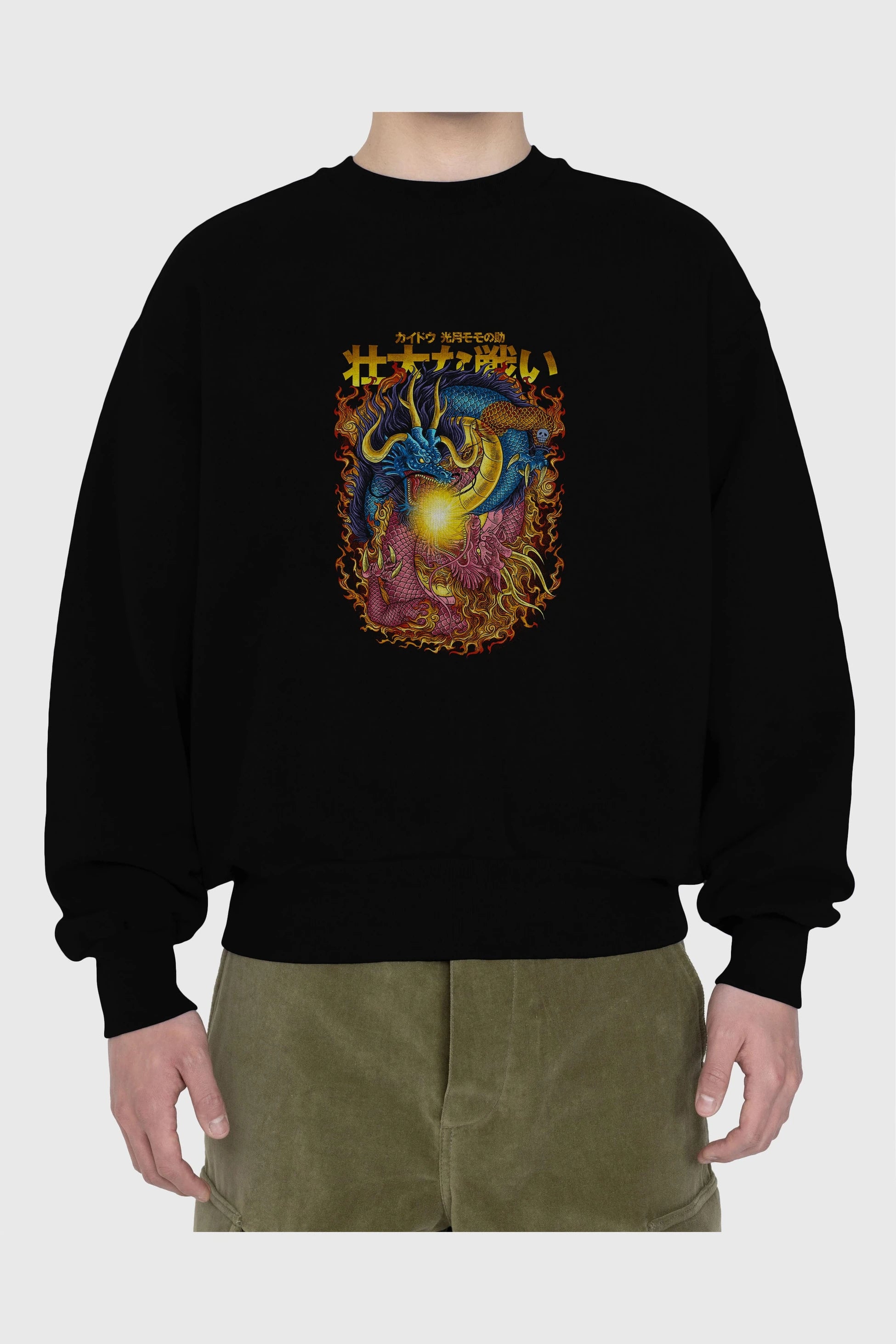 ONE PIECE (4) Anime Ön Baskılı Oversize Sweatshirt Erkek Kadın Unisex