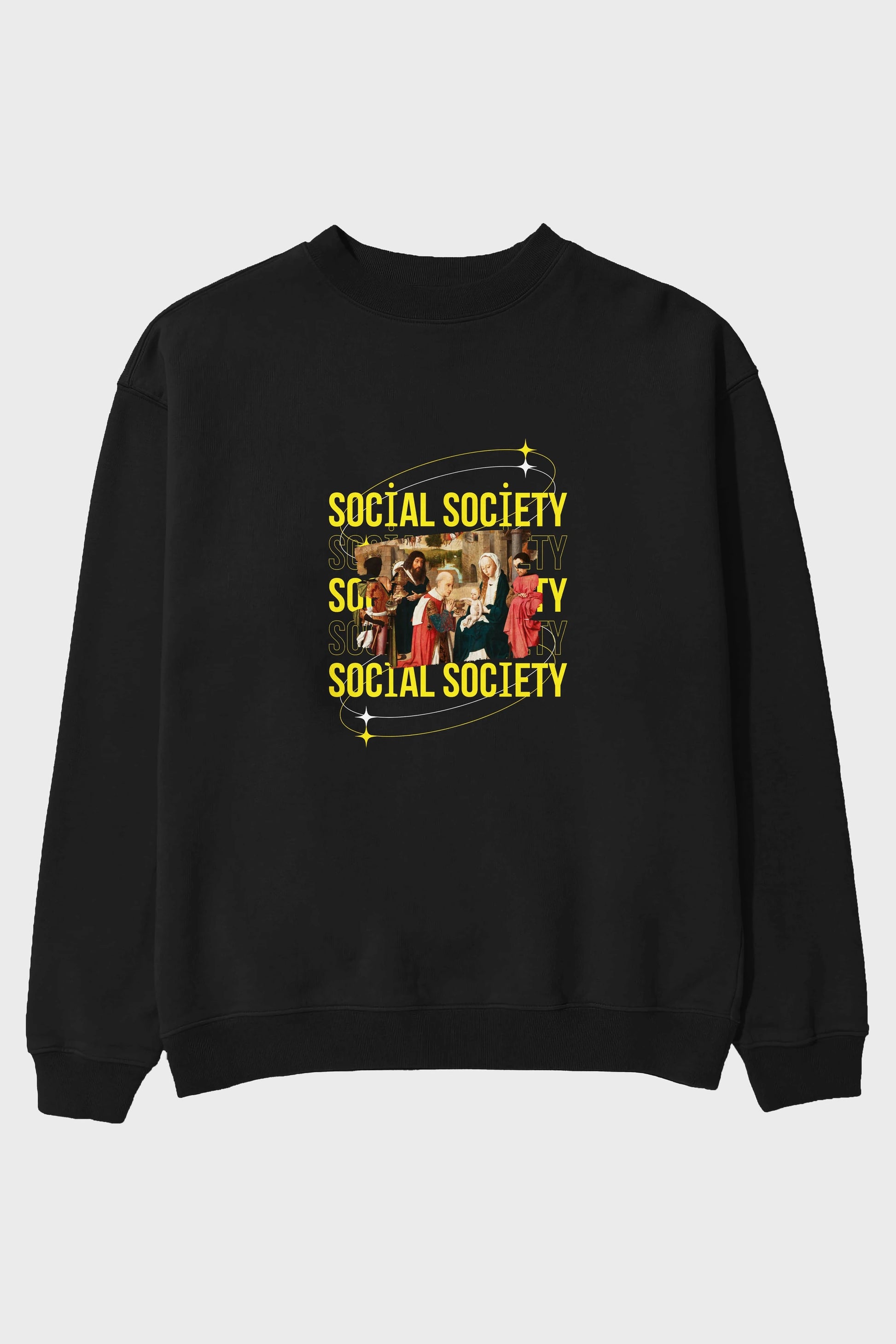 Social Society Yazılı Ön Baskılı Oversize Sweatshirt Erkek Kadın Unisex