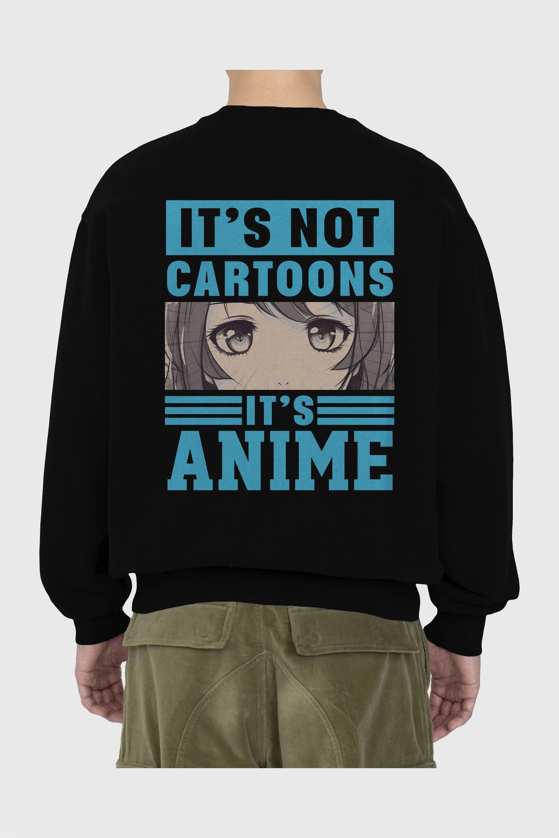 Its Anime Arka Baskılı Anime Oversize Sweatshirt Erkek Kadın Unisex