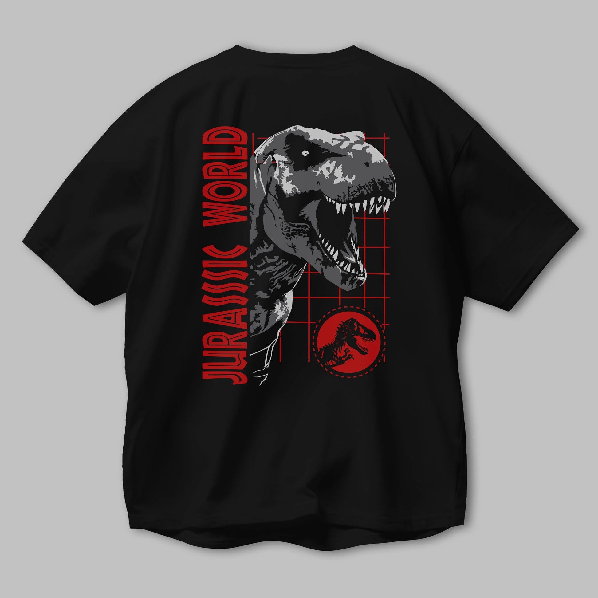 Jurassic Park (2) Arka Baskılı Oversize t-shirt Erkek Kadın Unisex %100 Pamuk Bisiklet Yaka tişort