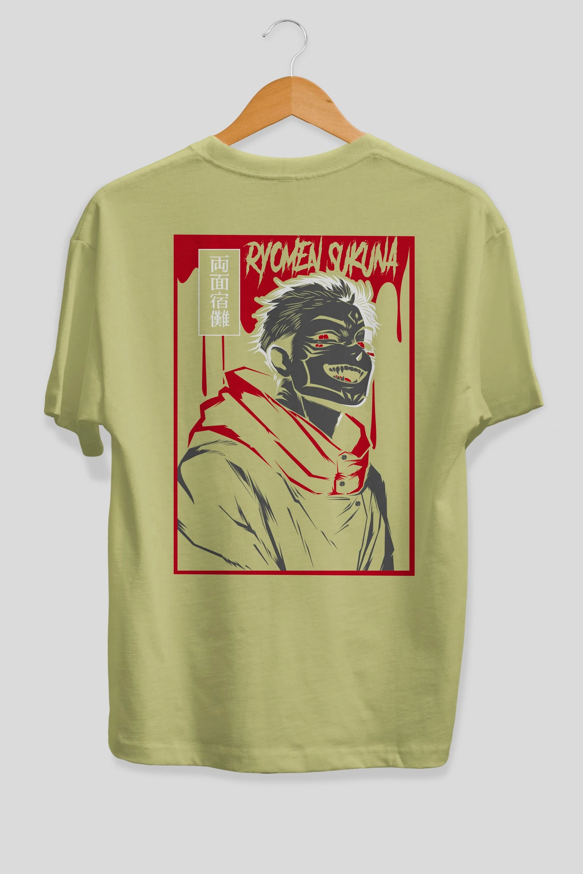 SUKUNA Anime Arka Baskılı Oversize t-shirt Erkek Kadın Unisex