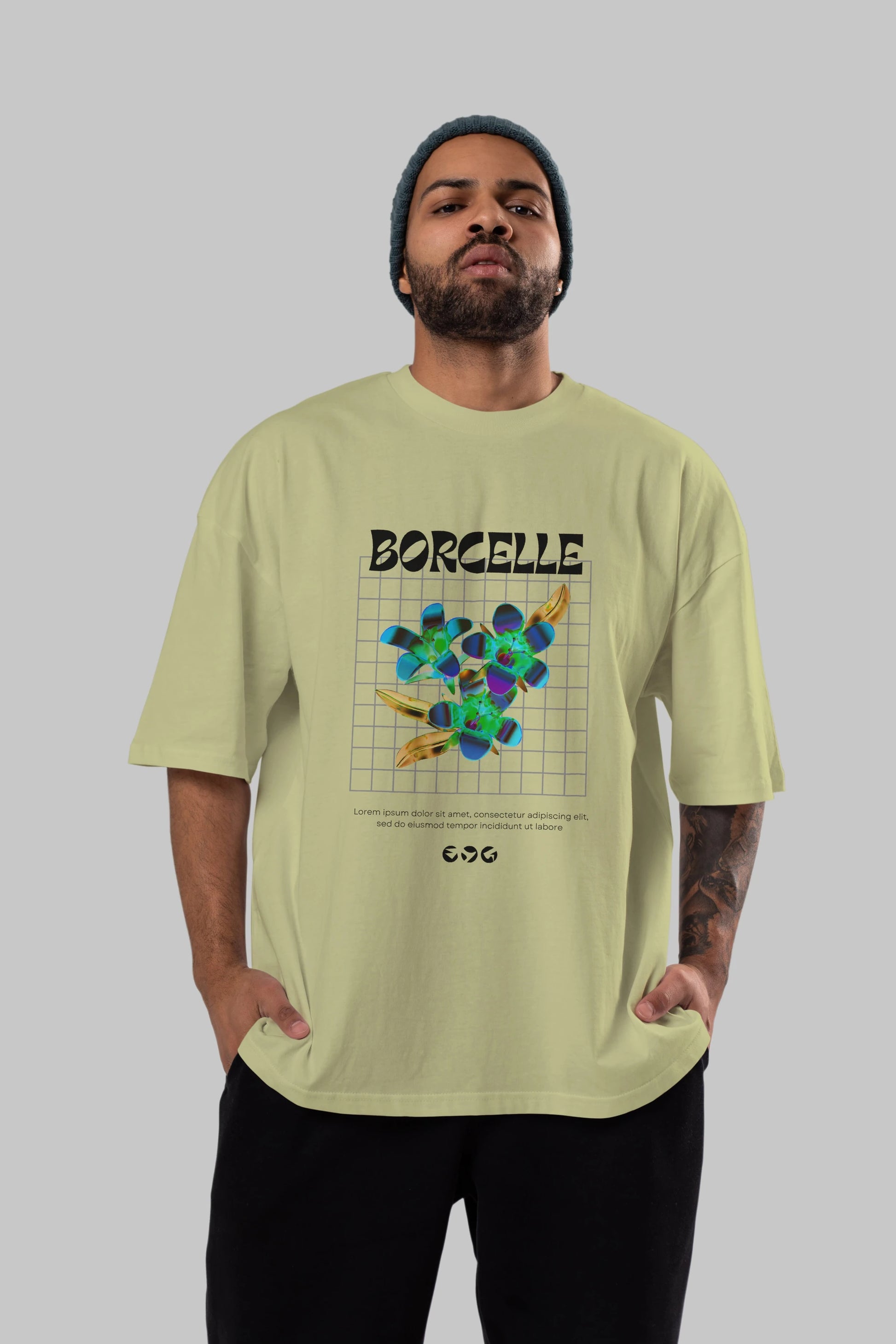 Borcelle Streetwear Ön Baskılı Oversize t-shirt Erkek Kadın Unisex