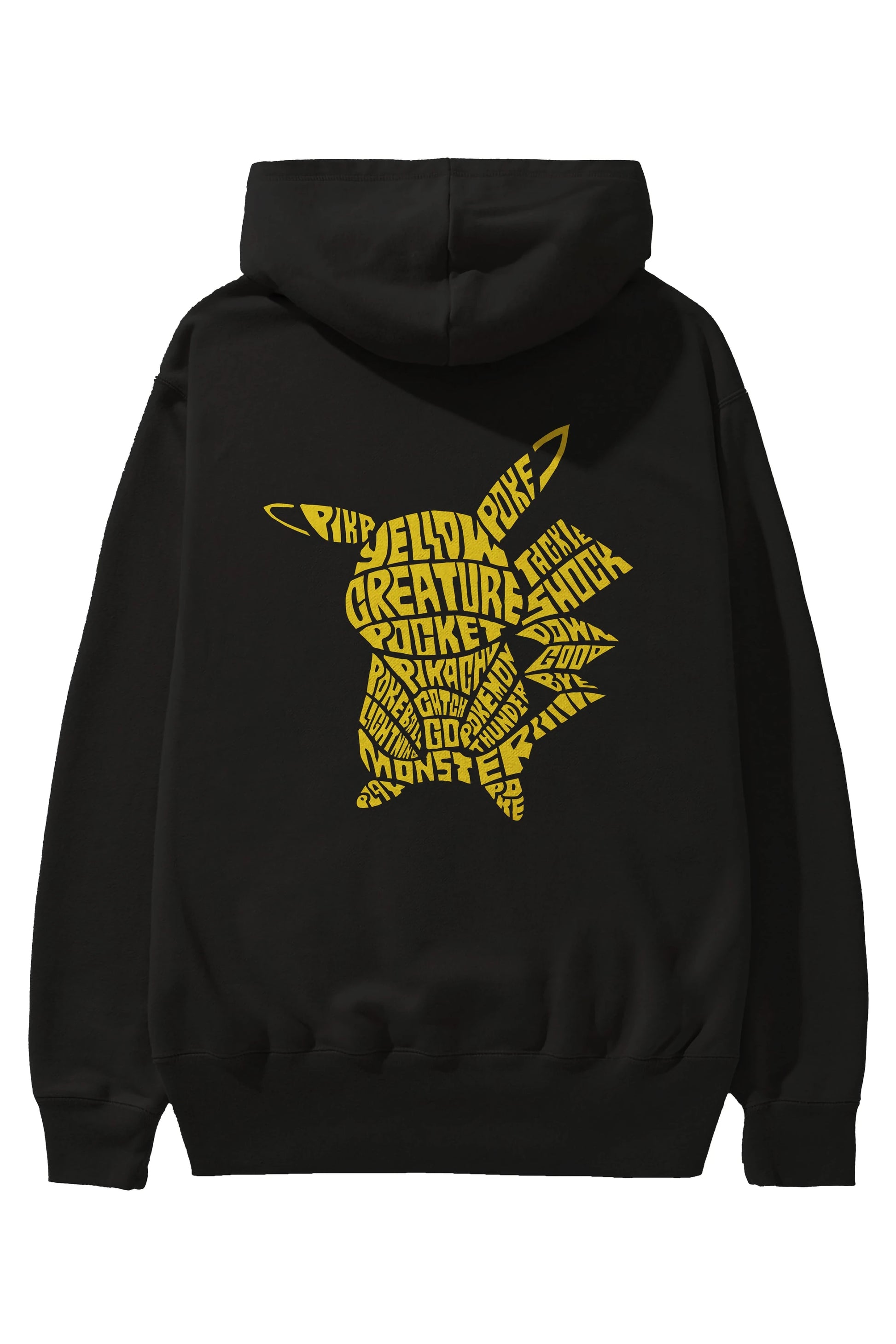 Pocket Monster Arka Baskılı Hoodie Oversize Kapüşonlu Sweatshirt Erkek Kadın Unisex
