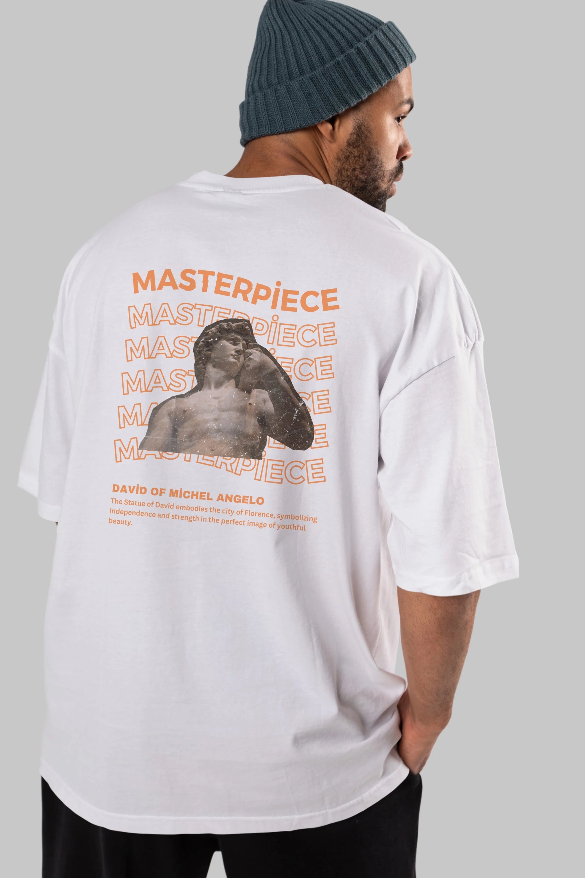 Masterpiece Yazılı Arka Baskılı Oversize t-shirt Erkek Kadın Unisex