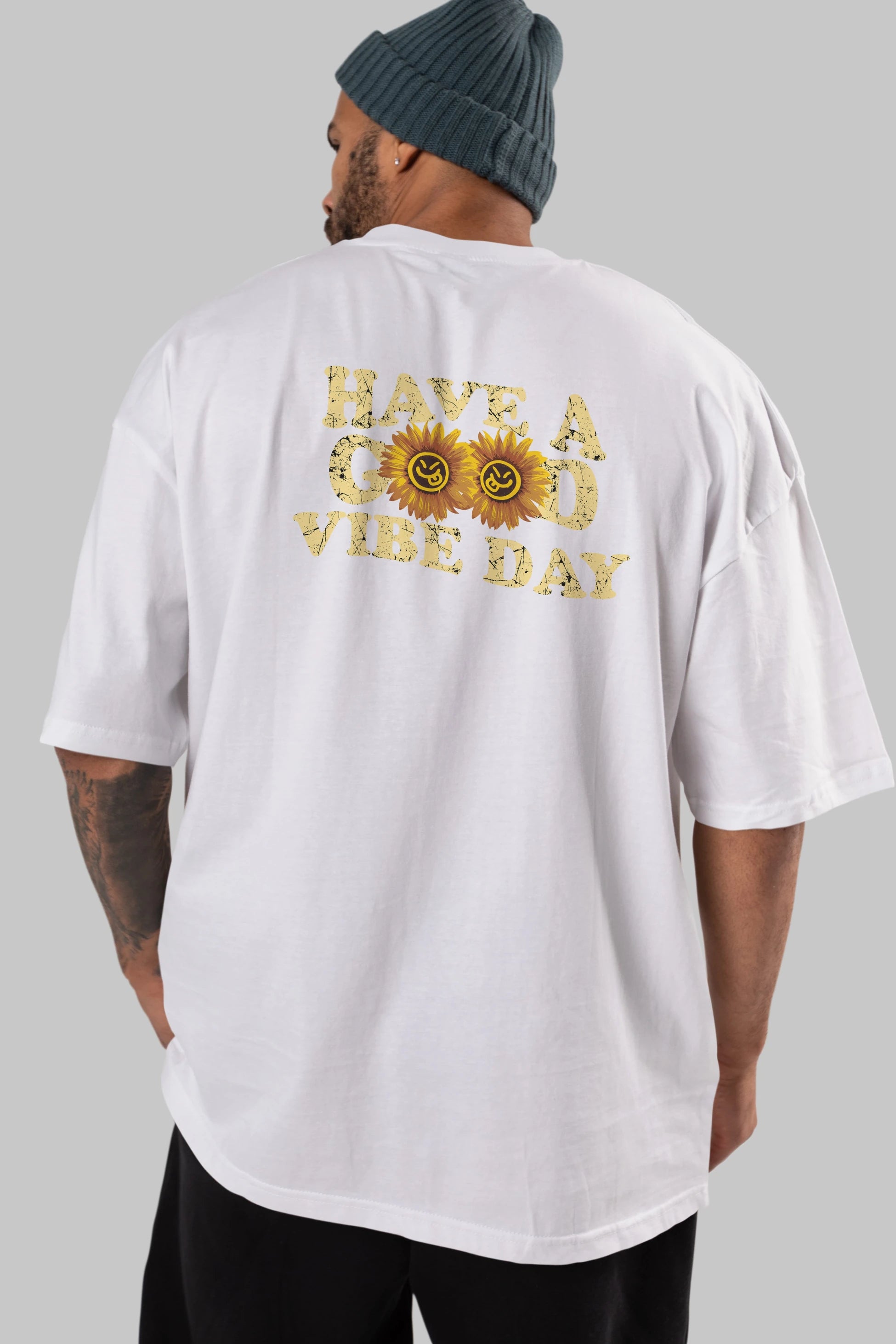 Have a Good Vibe Day Arka Baskılı Oversize t-shirt Erkek Kadın Unisex