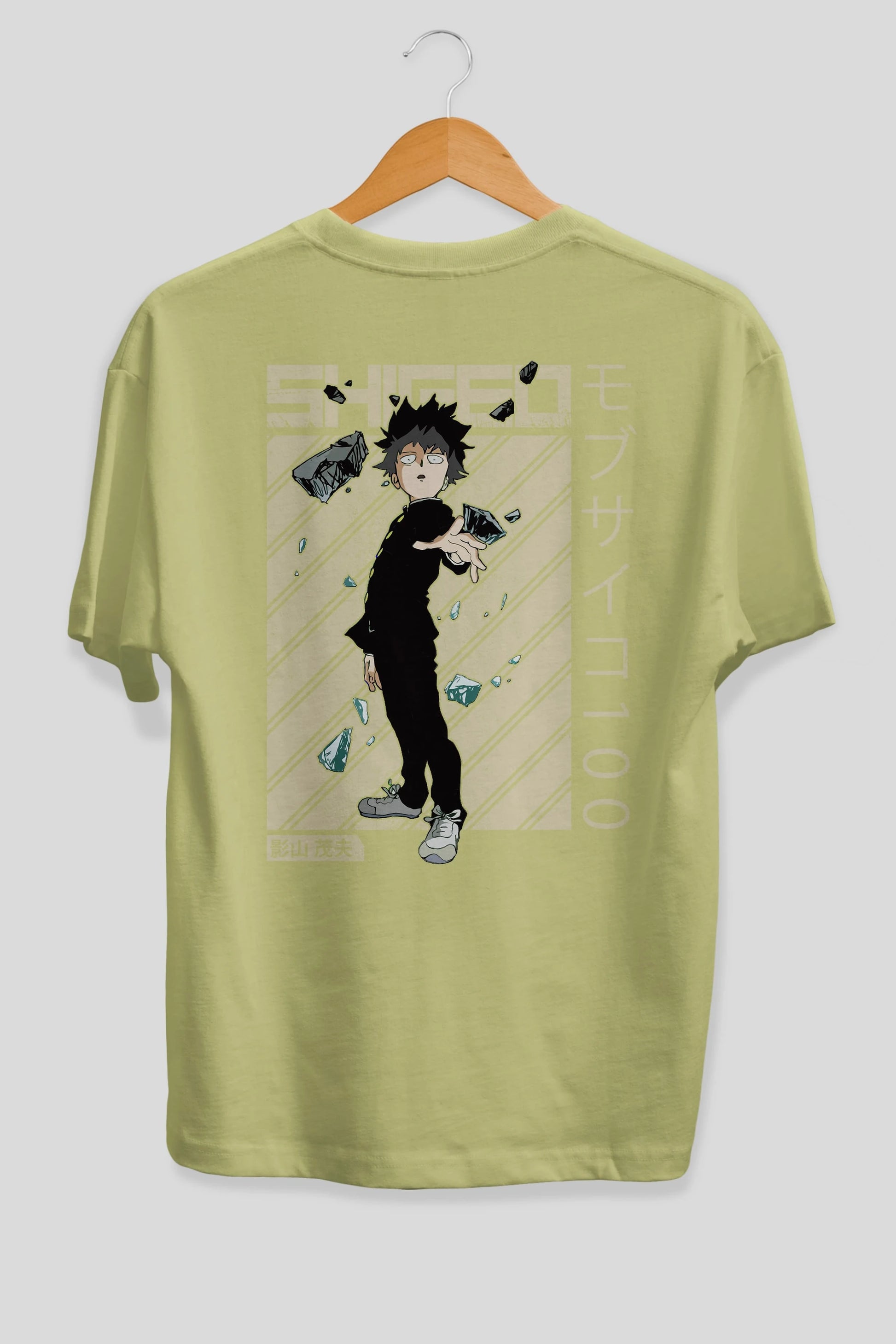 Shigeo Kageyama 3 Anime Arka Baskılı Oversize t-shirt Erkek Kadın Unisex