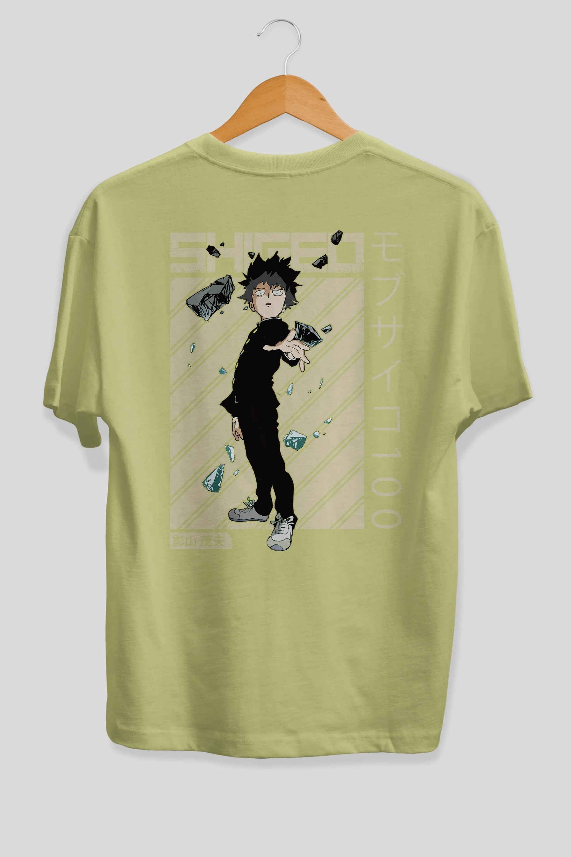 Shigeo Kageyama 3 Anime Arka Baskılı Oversize t-shirt Erkek Kadın Unisex