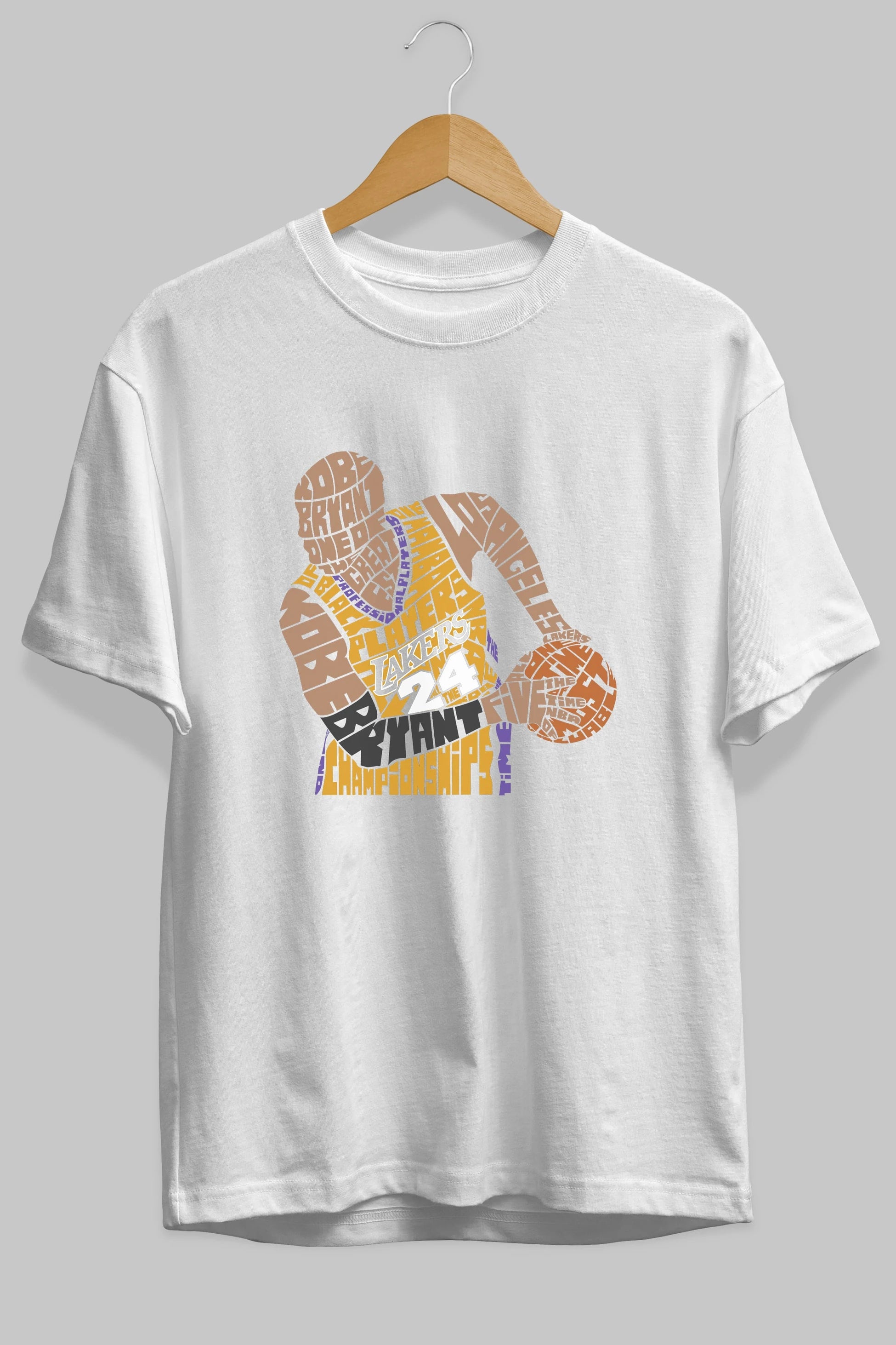 Kobe Bryant Ön Baskılı Oversize t-shirt %100 pamuk Erkek Kadın Unisex