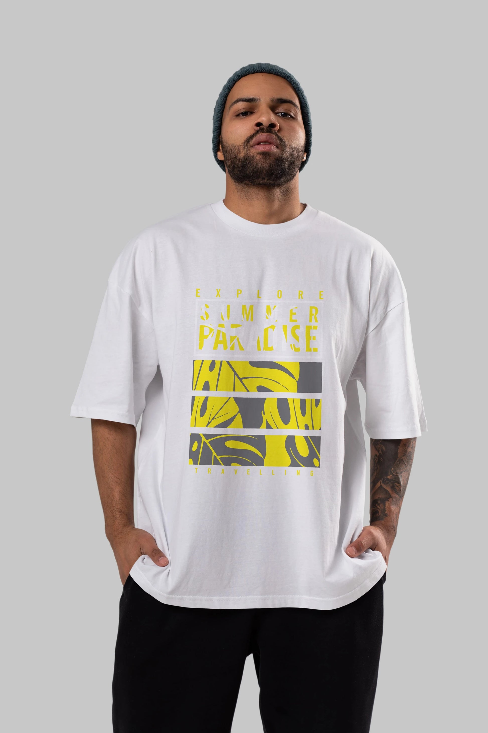 Summer Paradise Ön Baskılı Oversize t-shirt Erkek Kadın Unisex