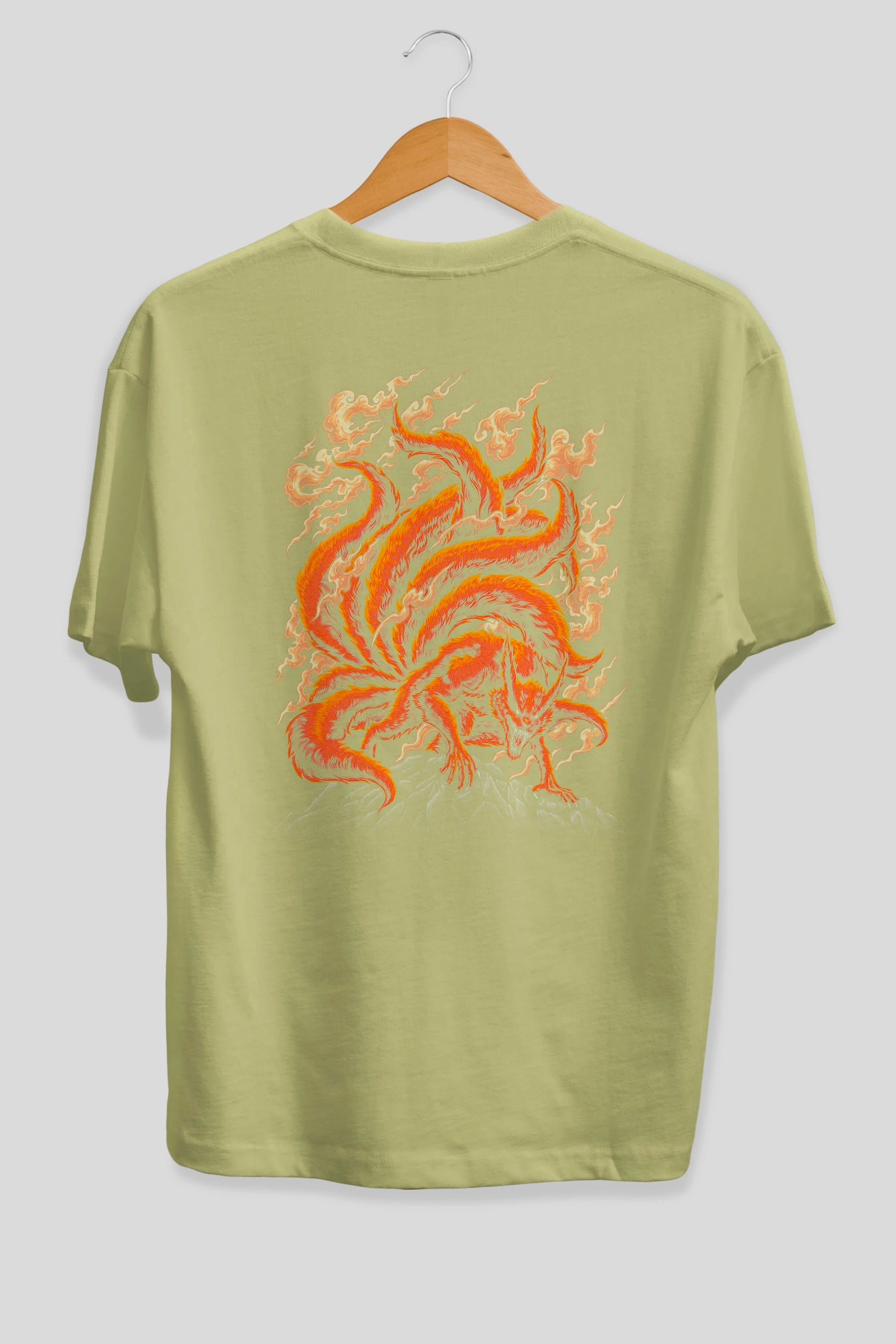 NARUTO KYUUBI Anime Arka Baskılı Oversize t-shirt Erkek Kadın Unisex