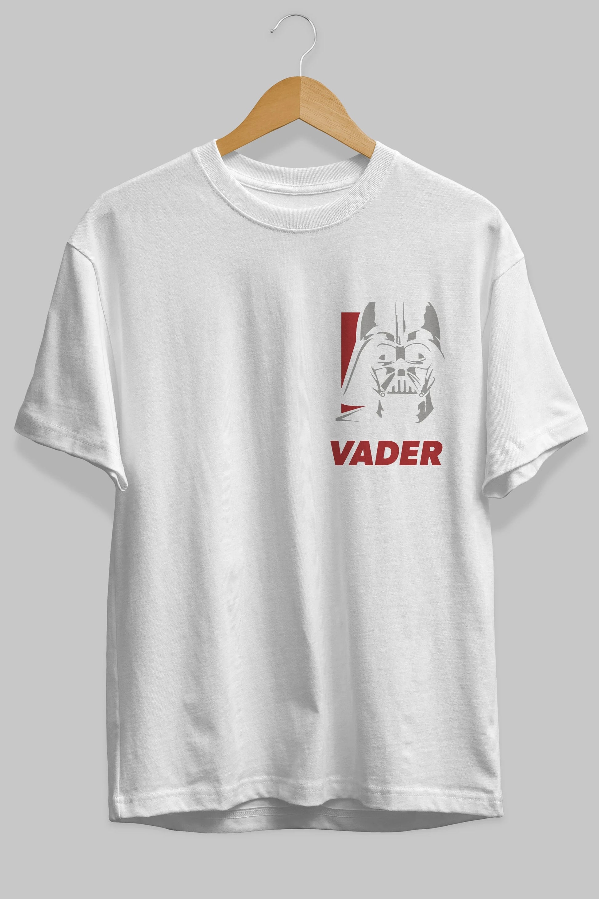 Darth Vader Ön Sol Baskılı Oversize t-shirt Erkek Kadın Unisex %100 Pamuk Bisiklet Yaka tişort