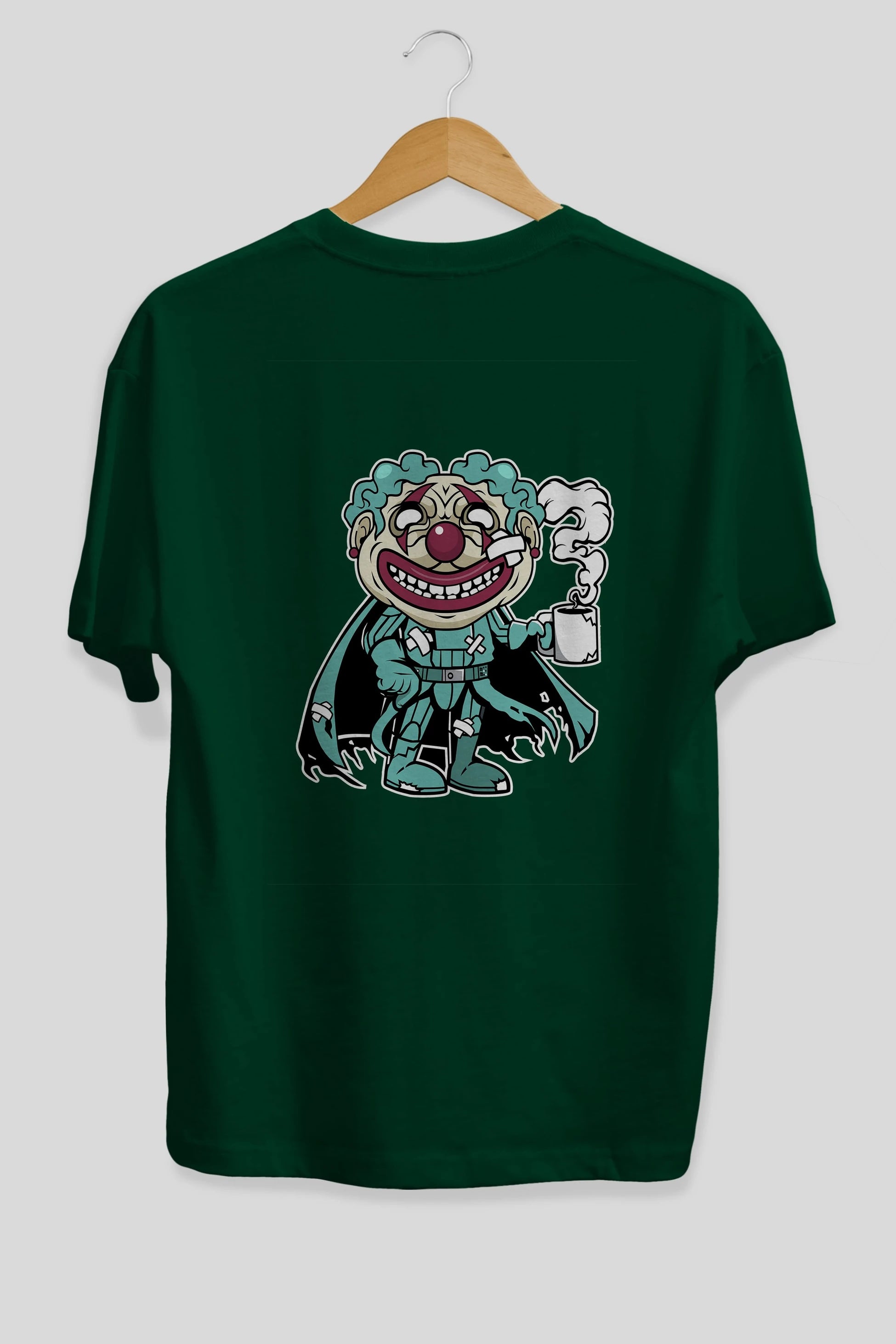 Super Clown Arka Baskılı Oversize t-shirt Erkek Kadın Unisex %100 Pamuk tişort
