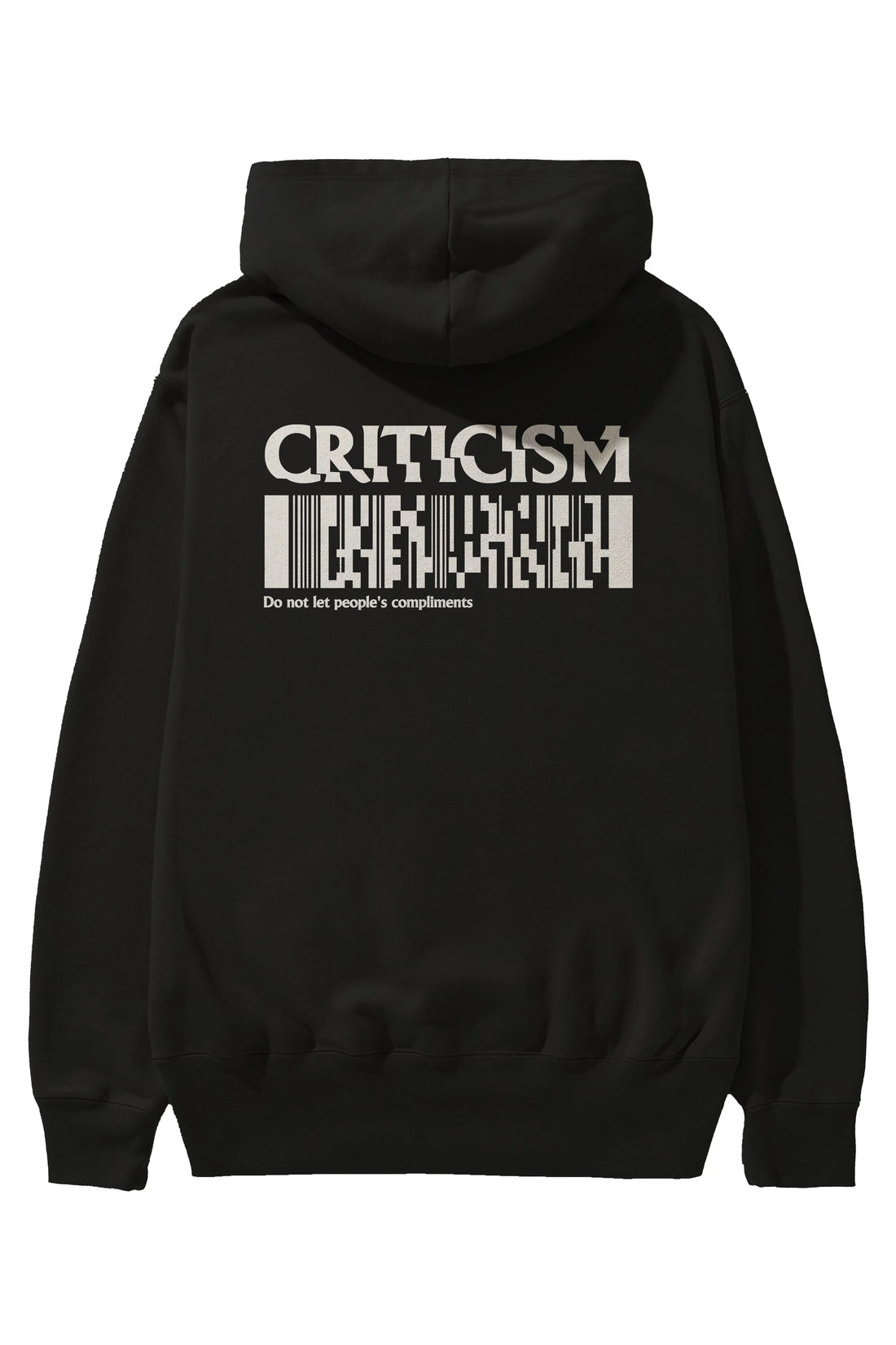 Criticism Streetwear Arka Baskılı Hoodie Oversize Kapüşonlu Sweatshirt Erkek Kadın Unisex