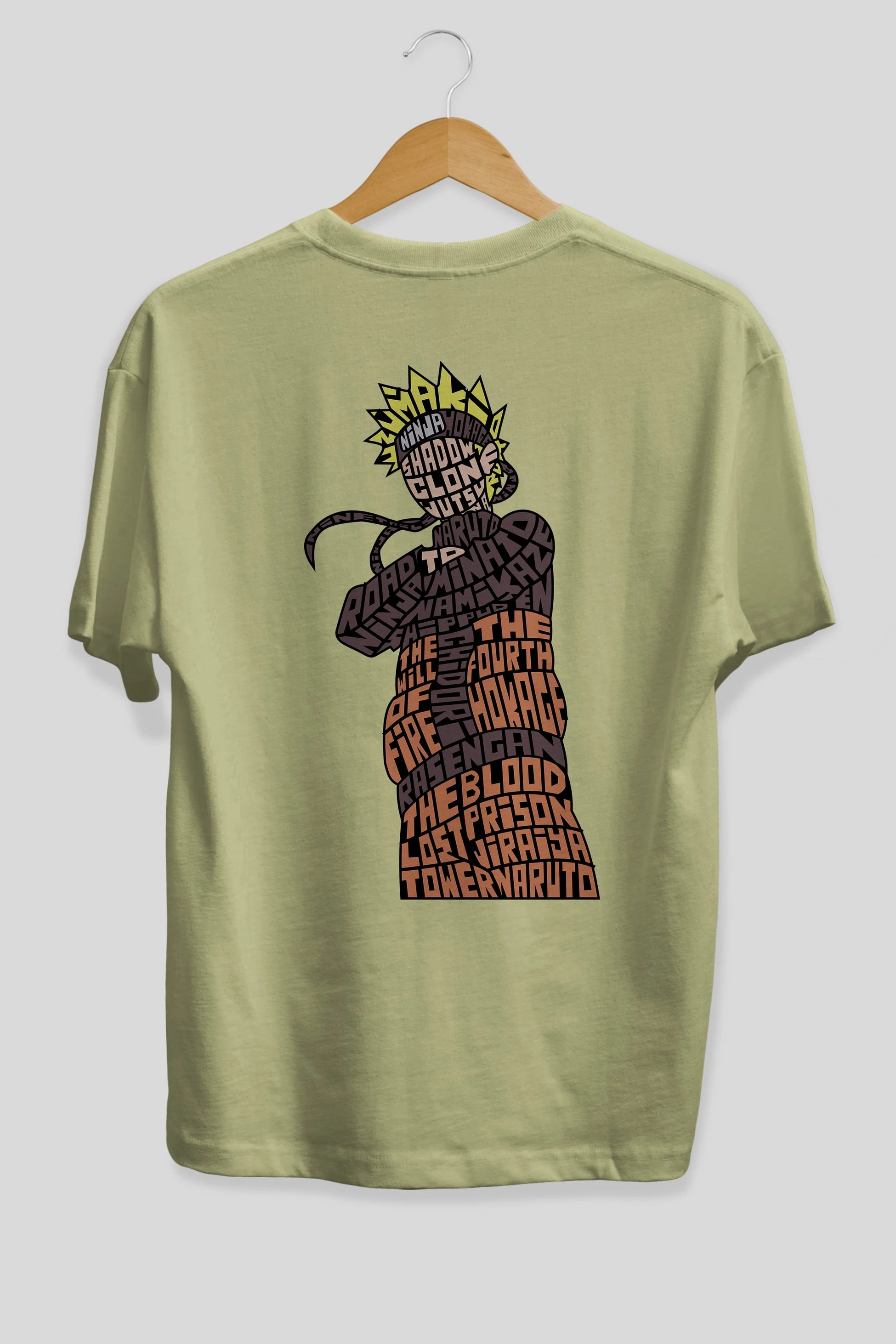Rasengan Arka Baskılı Oversize t-shirt %100 pamuk Erkek Kadın Unisex