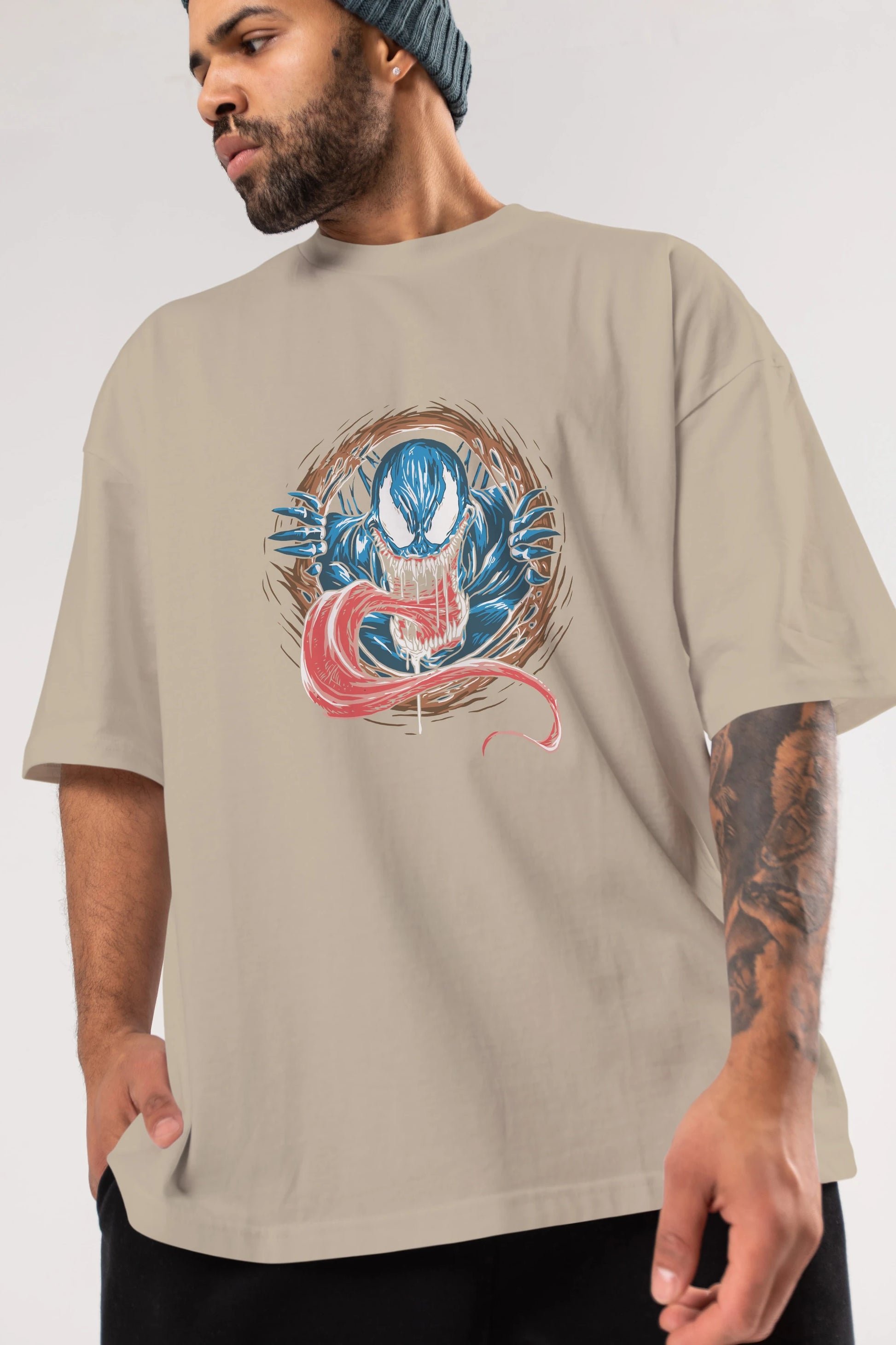 Venom (7) Ön Baskılı Oversize t-shirt Erkek Kadın Unisex %100 Pamuk Bisiklet Yaka tişort