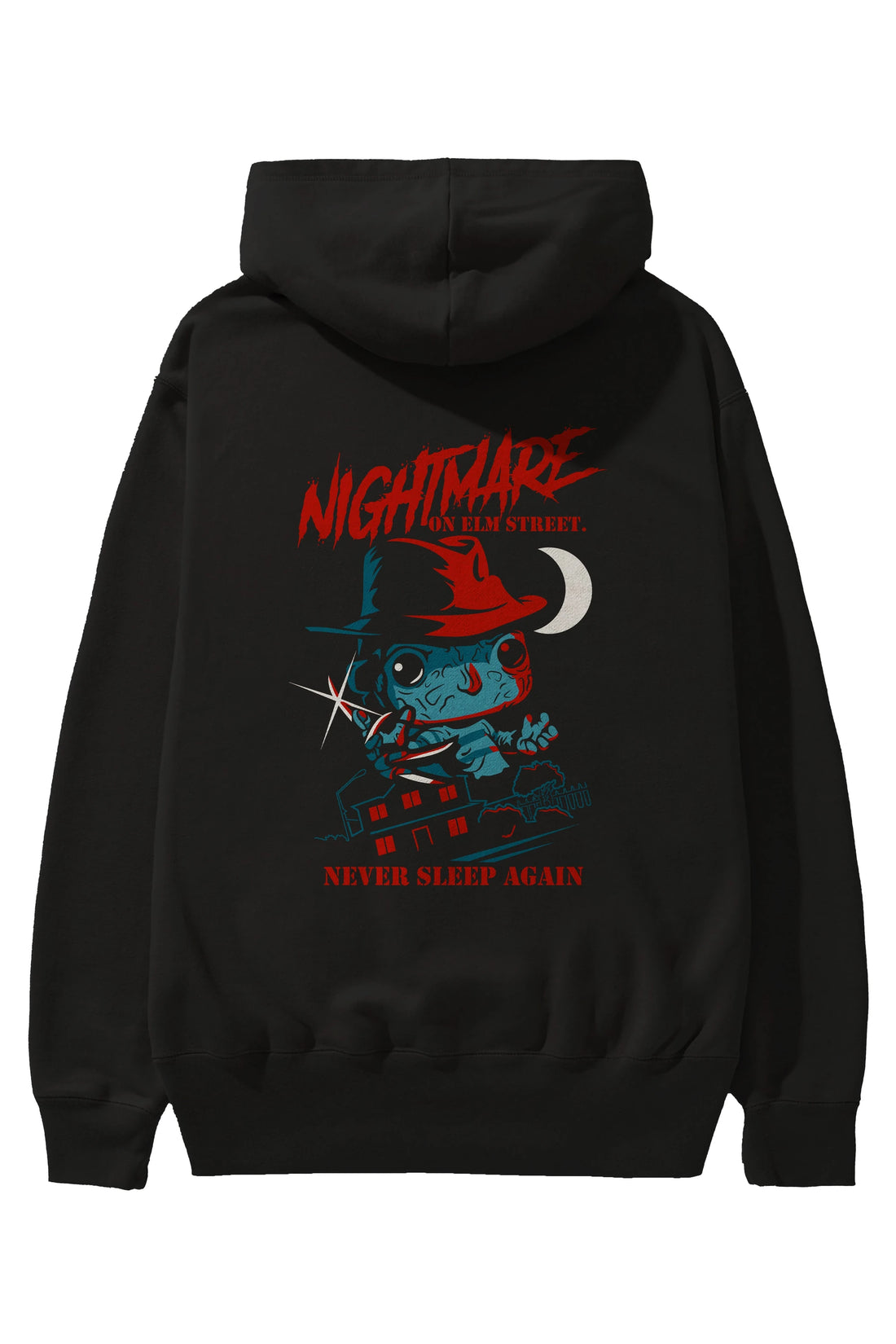 Nightmare Elm Sokağı Arka Baskılı Hoodie Oversize Kapüşonlu Sweatshirt Erkek Kadın Unisex