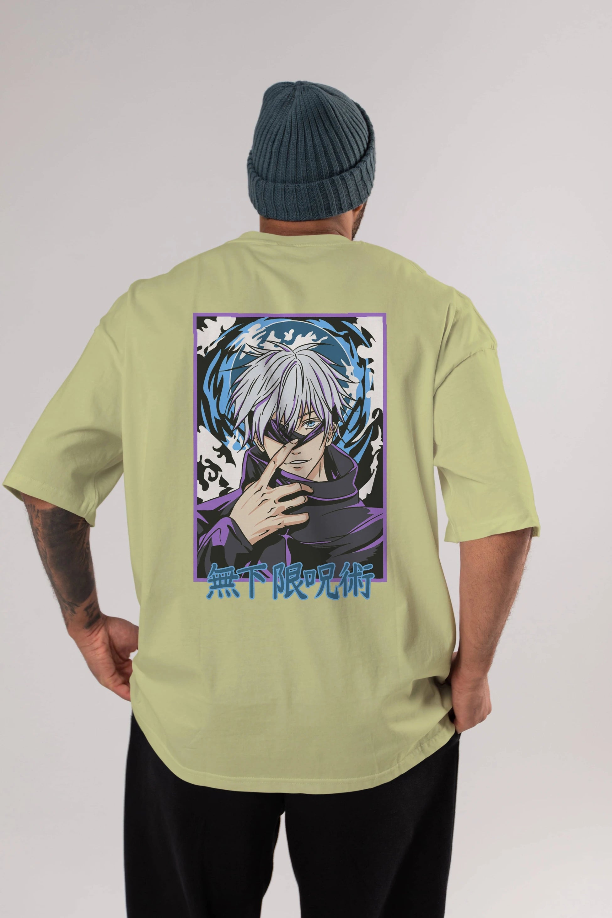 SATORU GOJO 3 Anime Arka Baskılı Oversize t-shirt Erkek Kadın Unisex