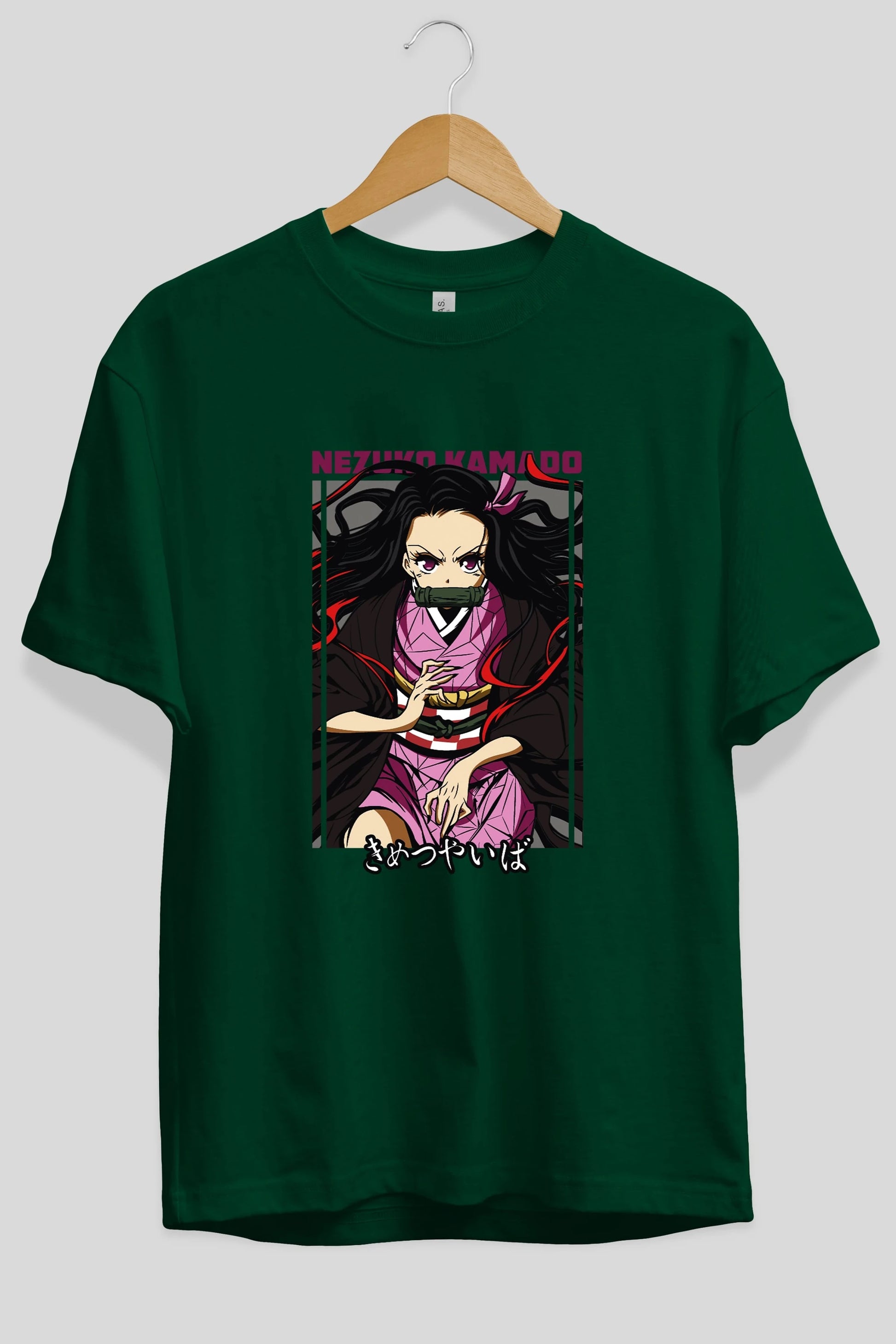 Nezuko Kamado 1 Anime Ön Baskılı Oversize t-shirt %100 pamuk Erkek Kadın Unisex