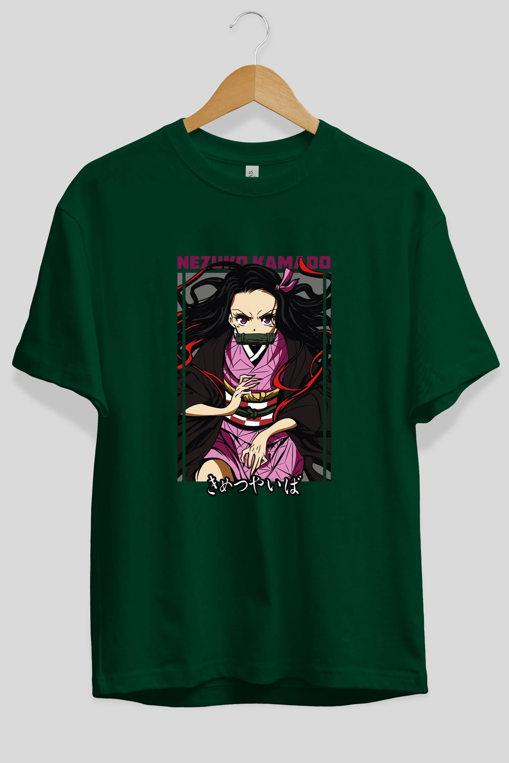 Nezuko Kamado 1 Anime Ön Baskılı Oversize t-shirt %100 pamuk Erkek Kadın Unisex