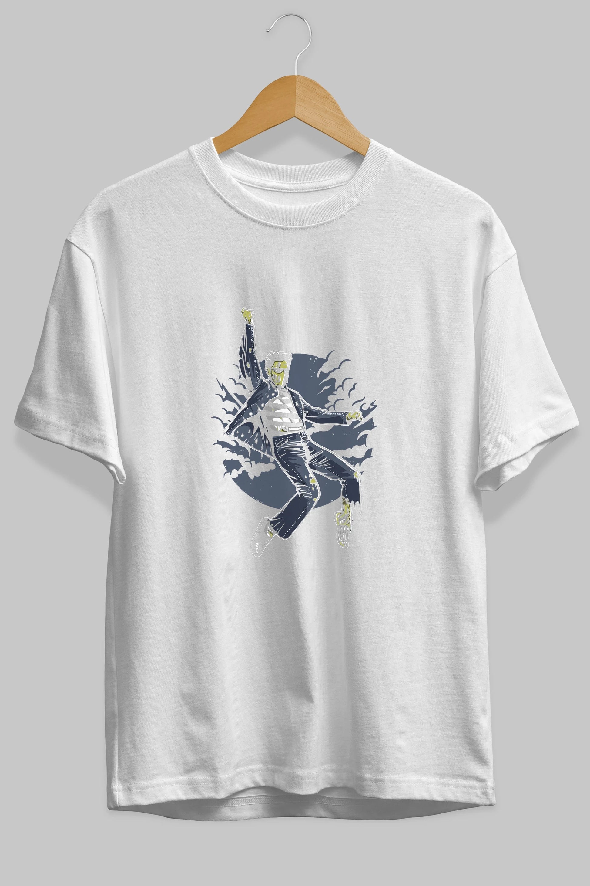Zombie King Ön Baskılı Oversize t-shirt Erkek Kadın Unisex %100 Pamuk tişort