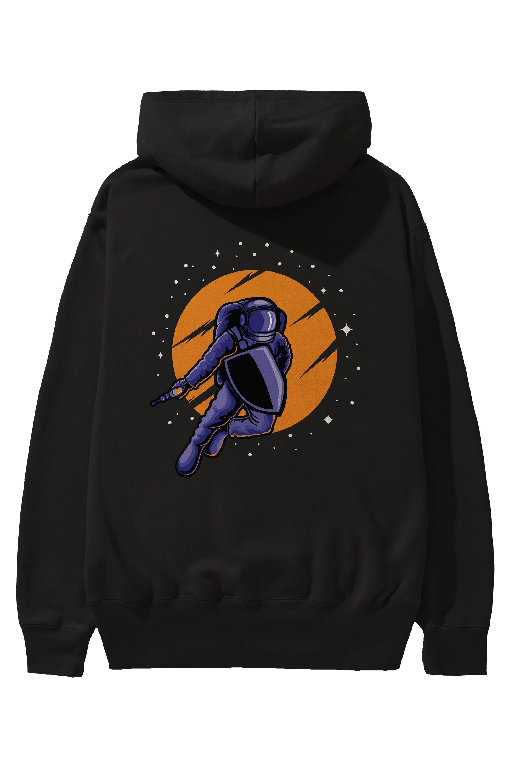 Astro Wars Arka Baskılı Hoodie Oversize Kapüşonlu Sweatshirt Erkek Kadın Unisex